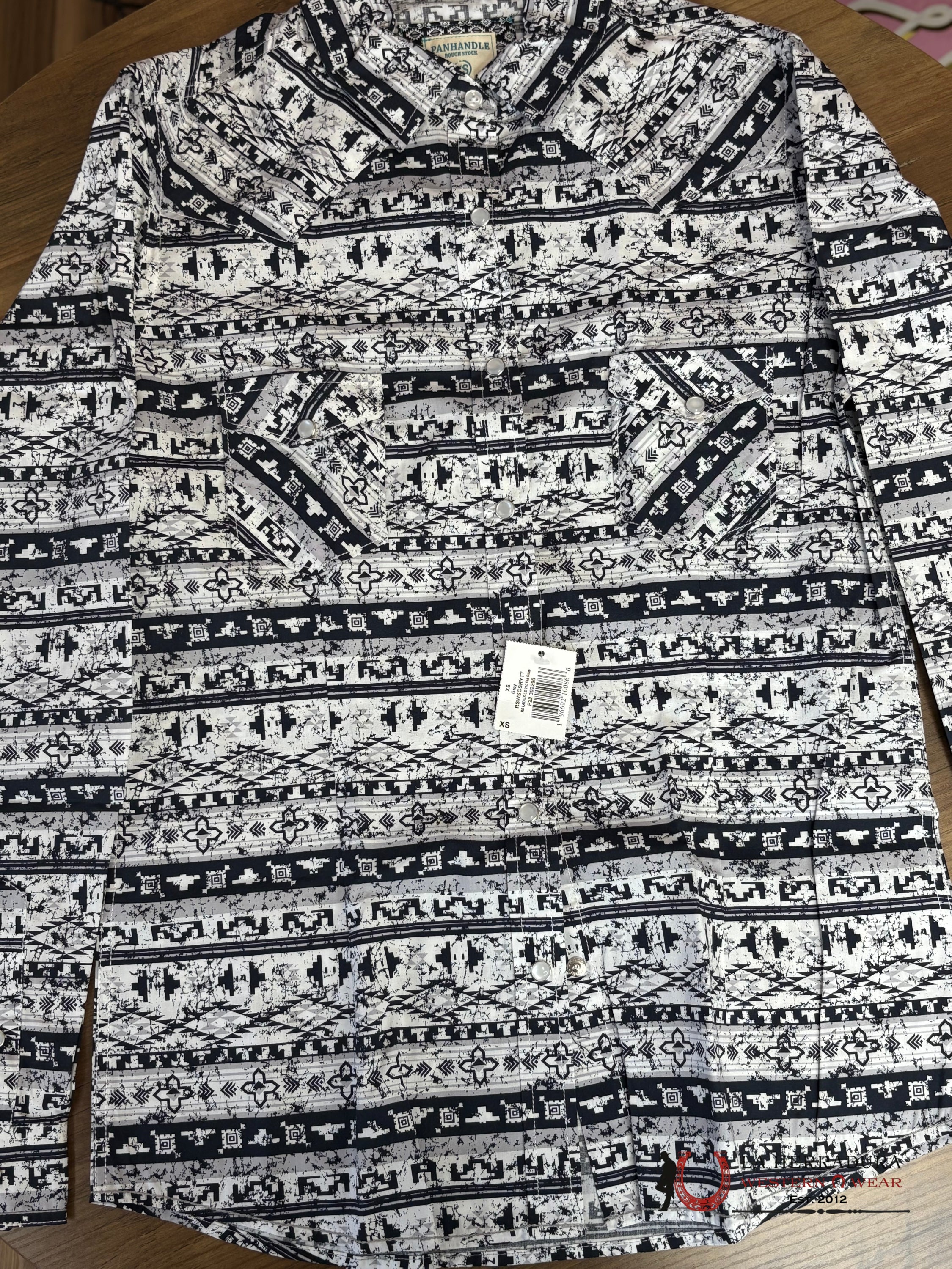 Panhandle White/Black western print ROPA MUJERES