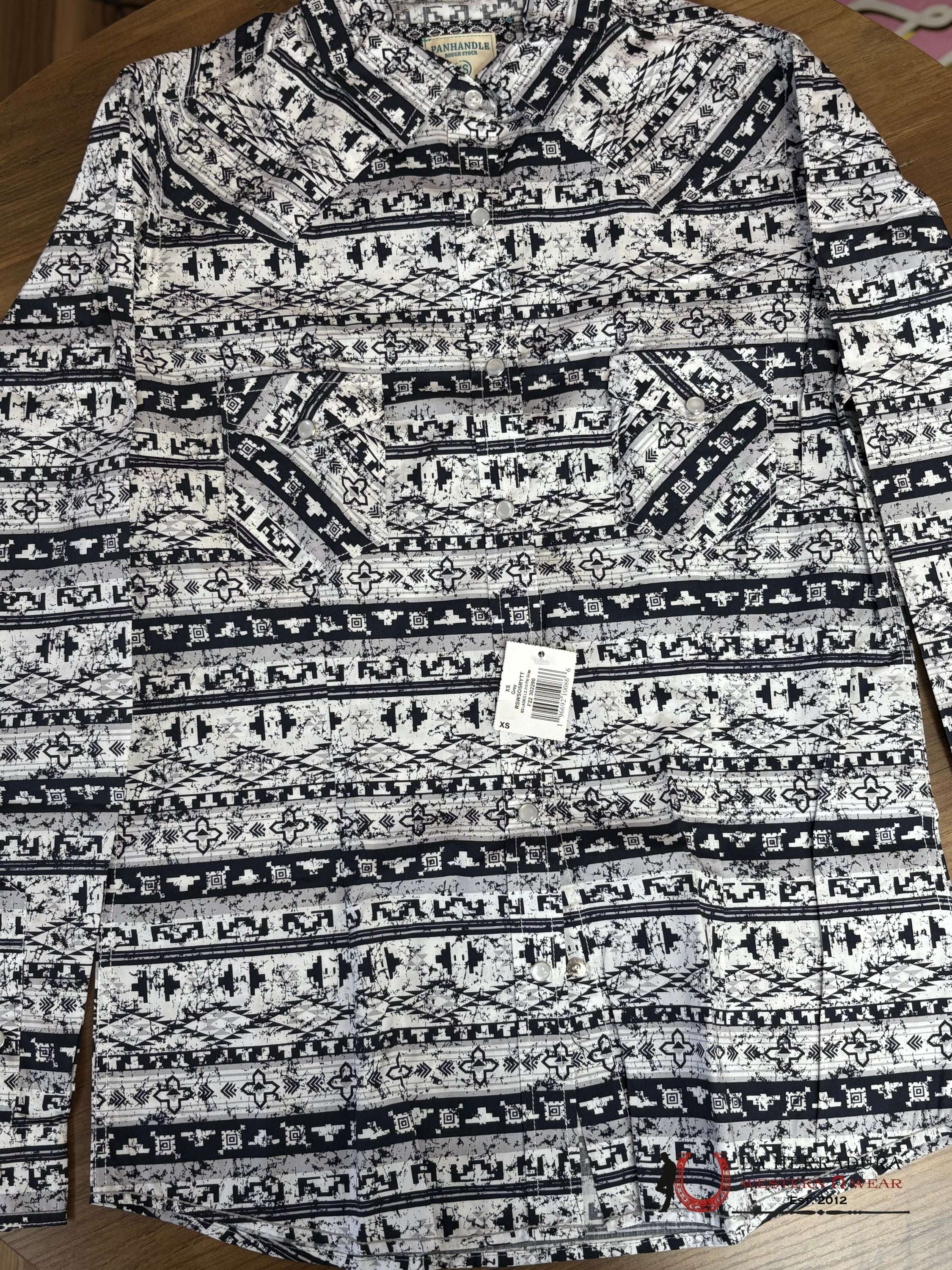 Panhandle White/Black western print ROPA MUJERES