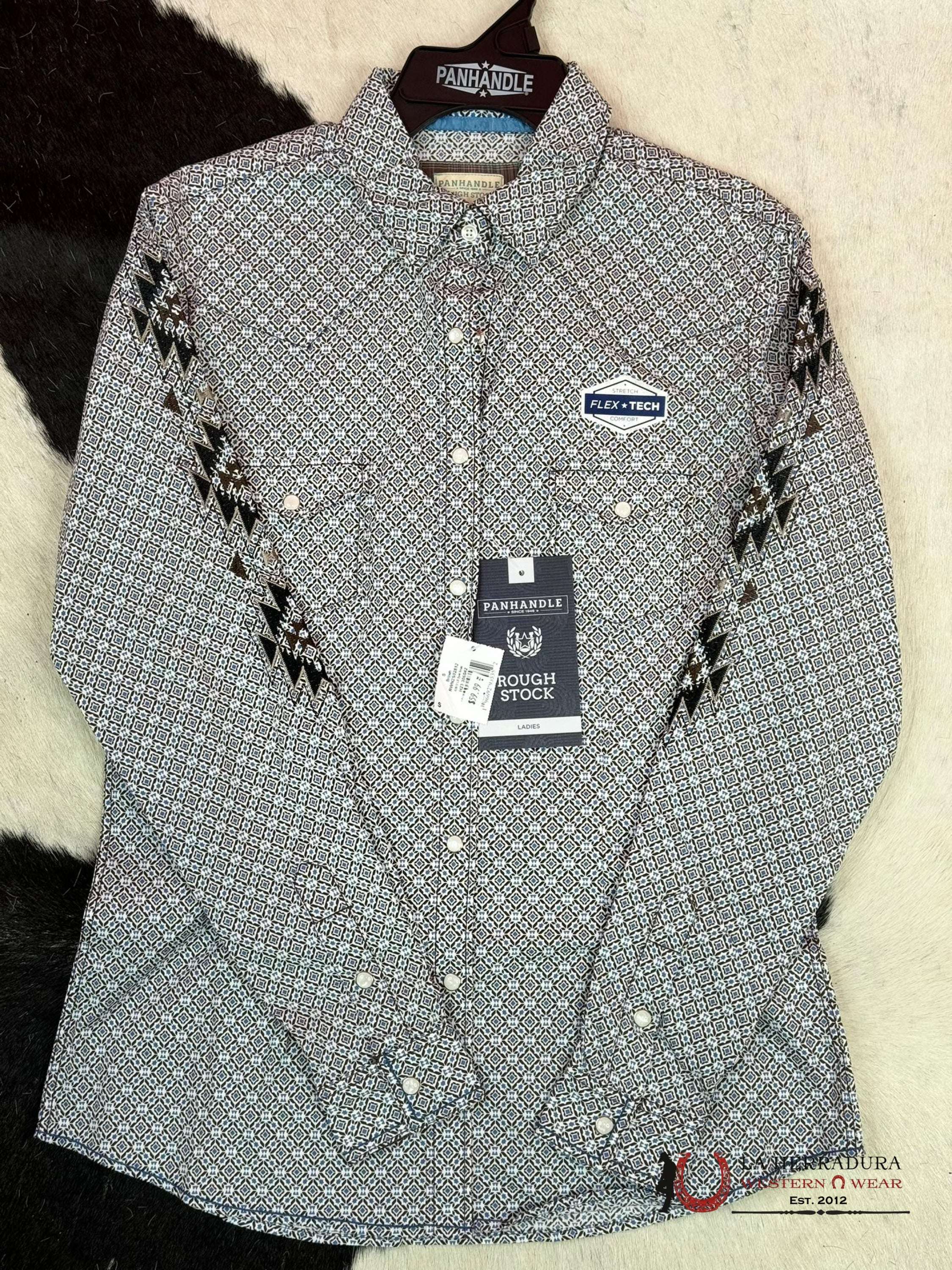 Panhandle Women Brown 2Pkt Snap Long Sleeve Shirt Ropa Mujeres