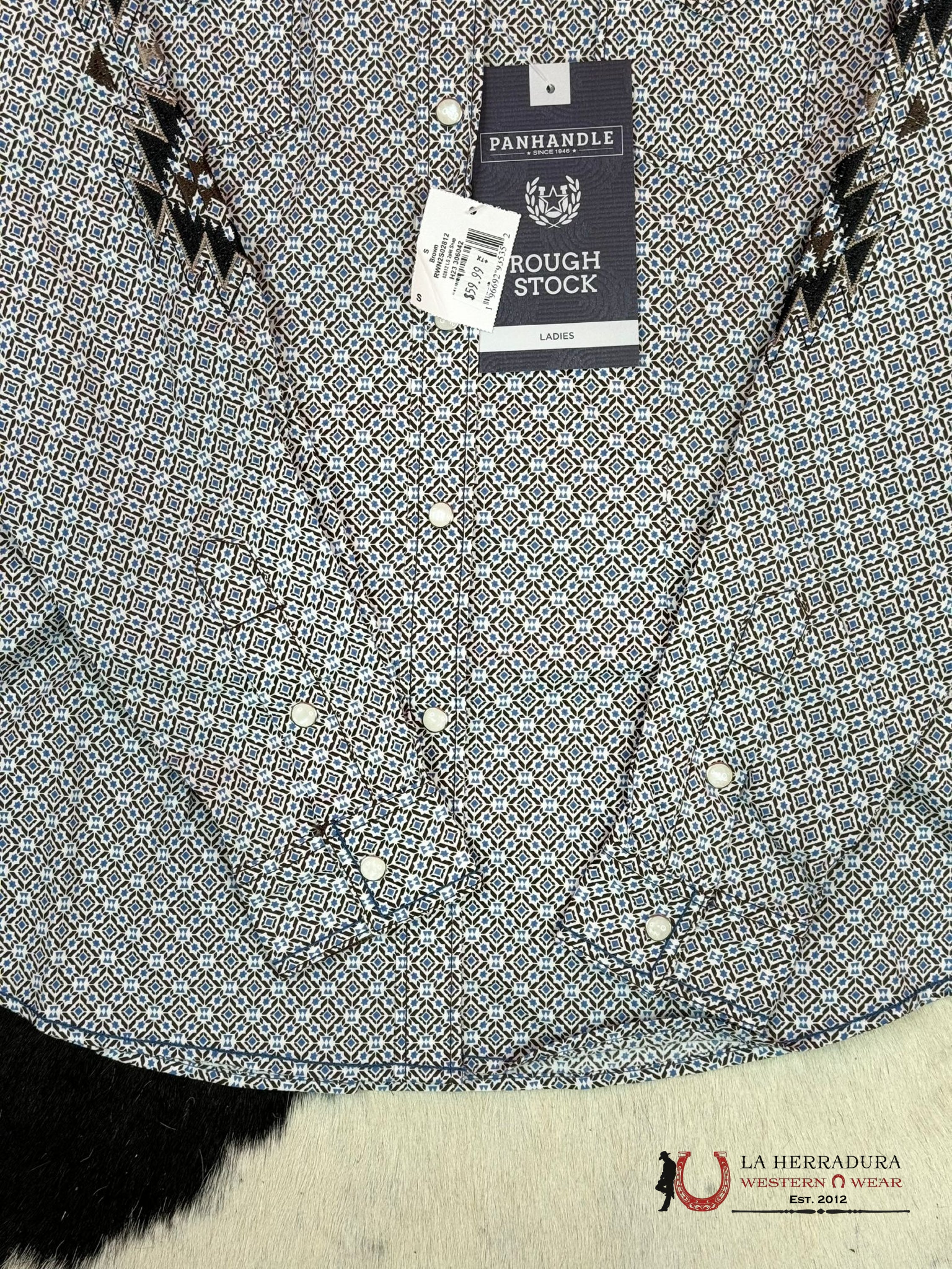 Panhandle Women Brown 2Pkt Snap Long Sleeve Shirt Ropa Mujeres