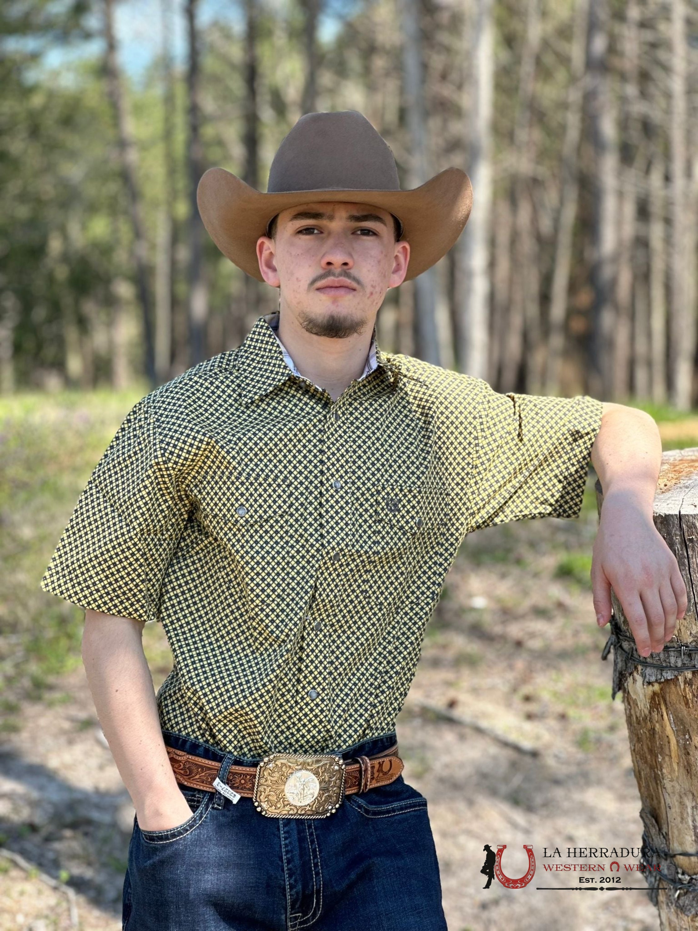 Panhandle Yellow Short Sleeve Shirt Ropa Hombres