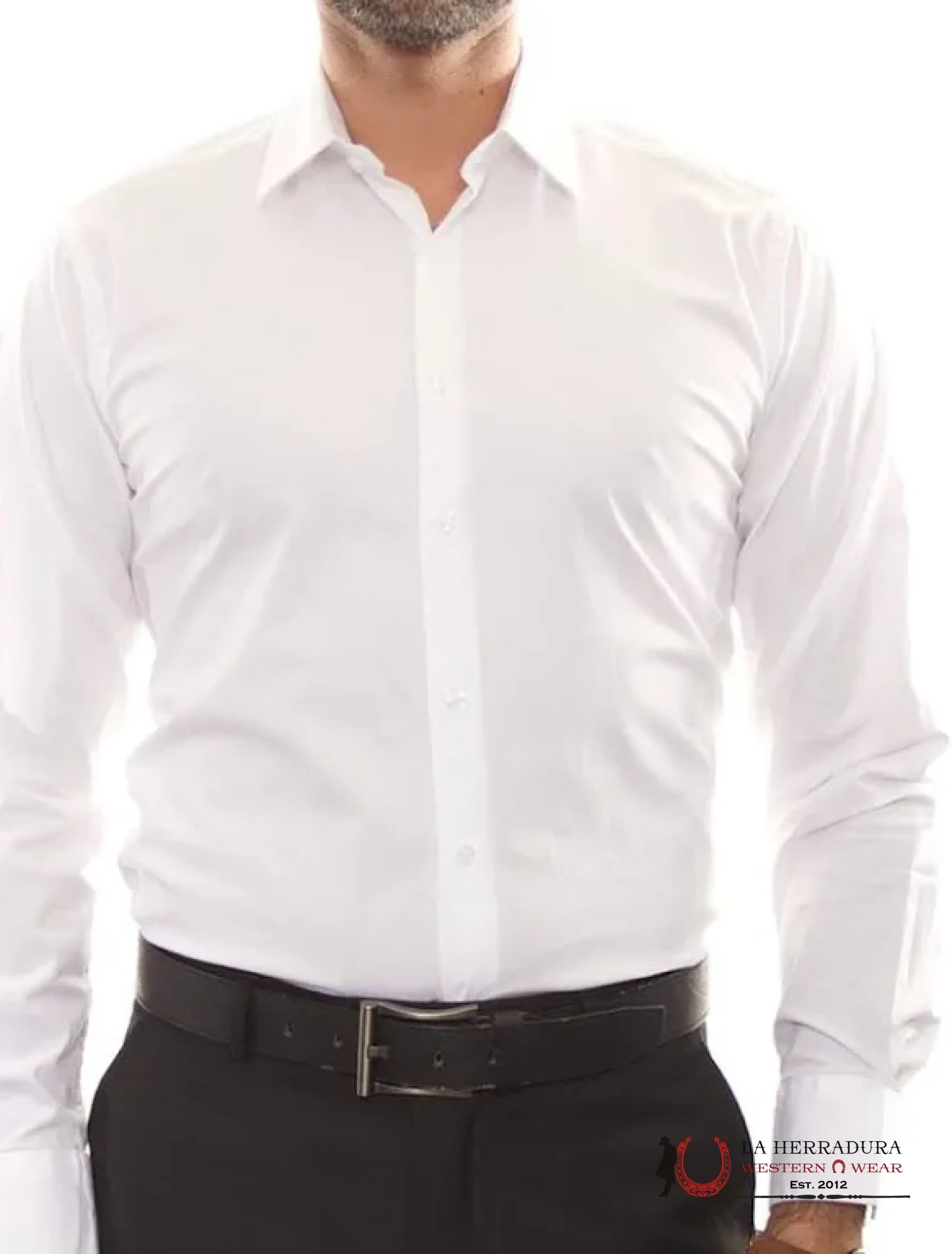 PATRON CITO MEN ALL WHITE BOTTON UP LONG SLEEVE SLIM STRETCH D 1 ROPA HOMBRES