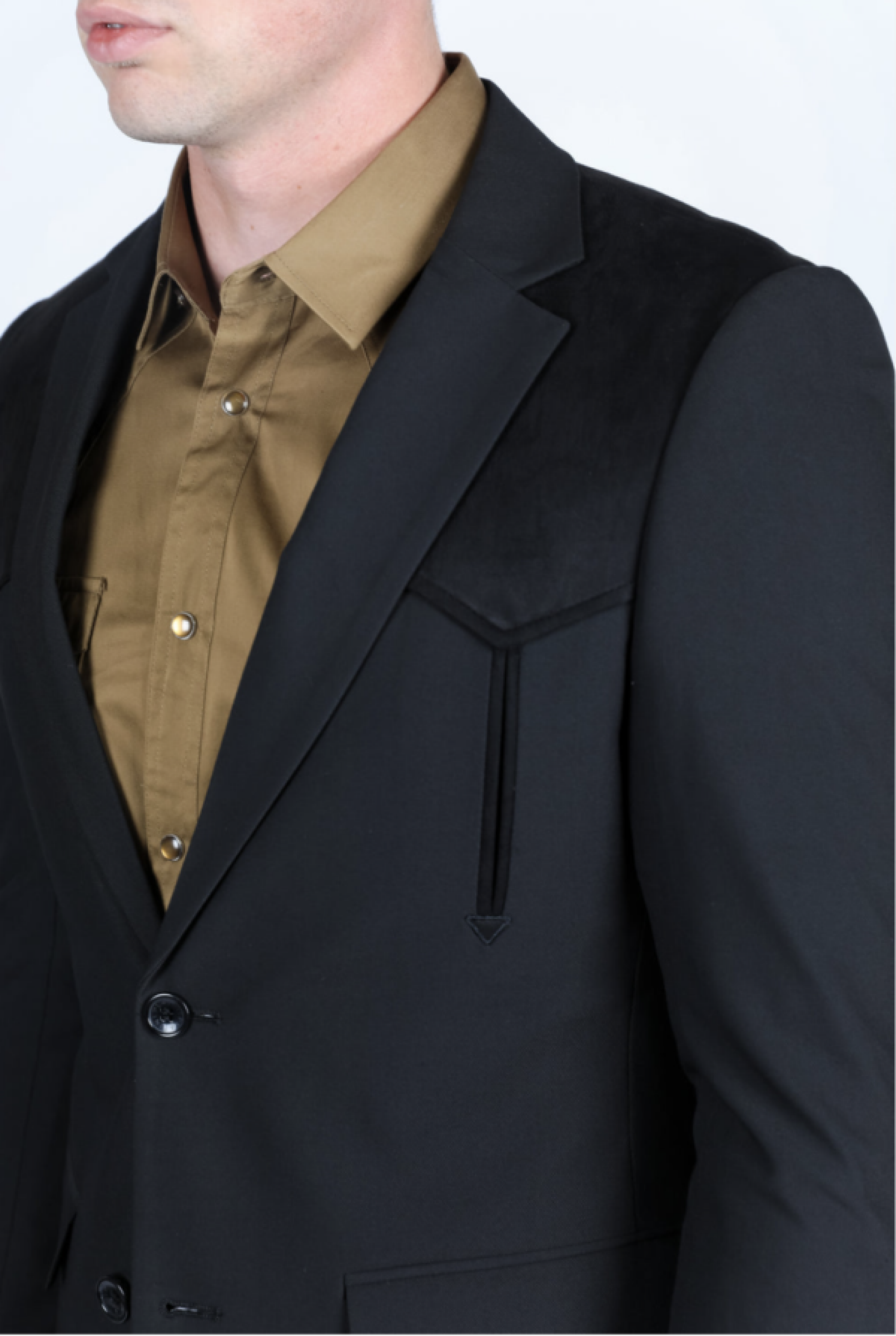 PLATINI BLACK GAMUZA SUEDE BLAZER RANCHER- WST9747 ROPA HOMBRES