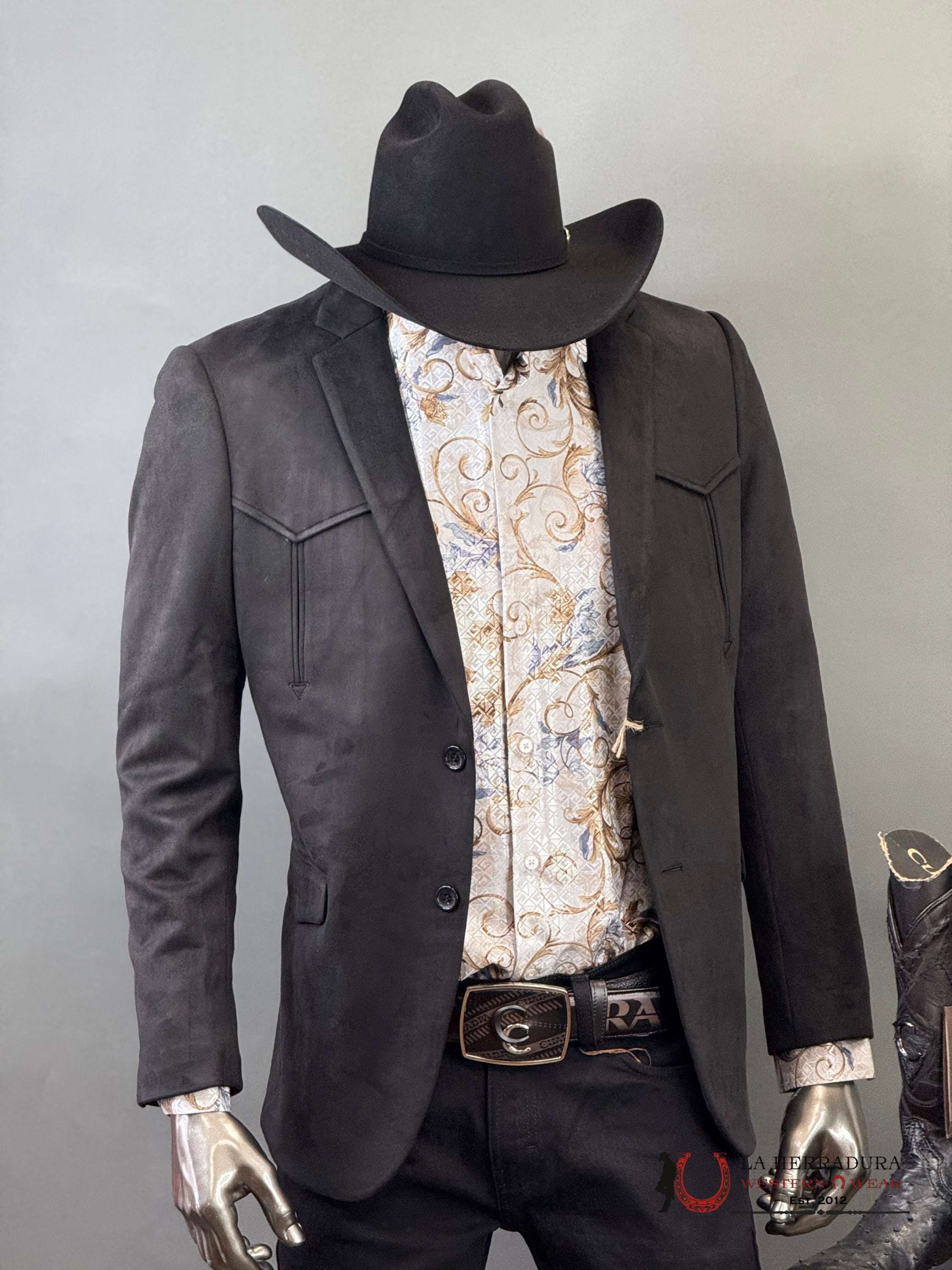 Black Rancher Suede Blazer Blz9443 Ropa Hombres