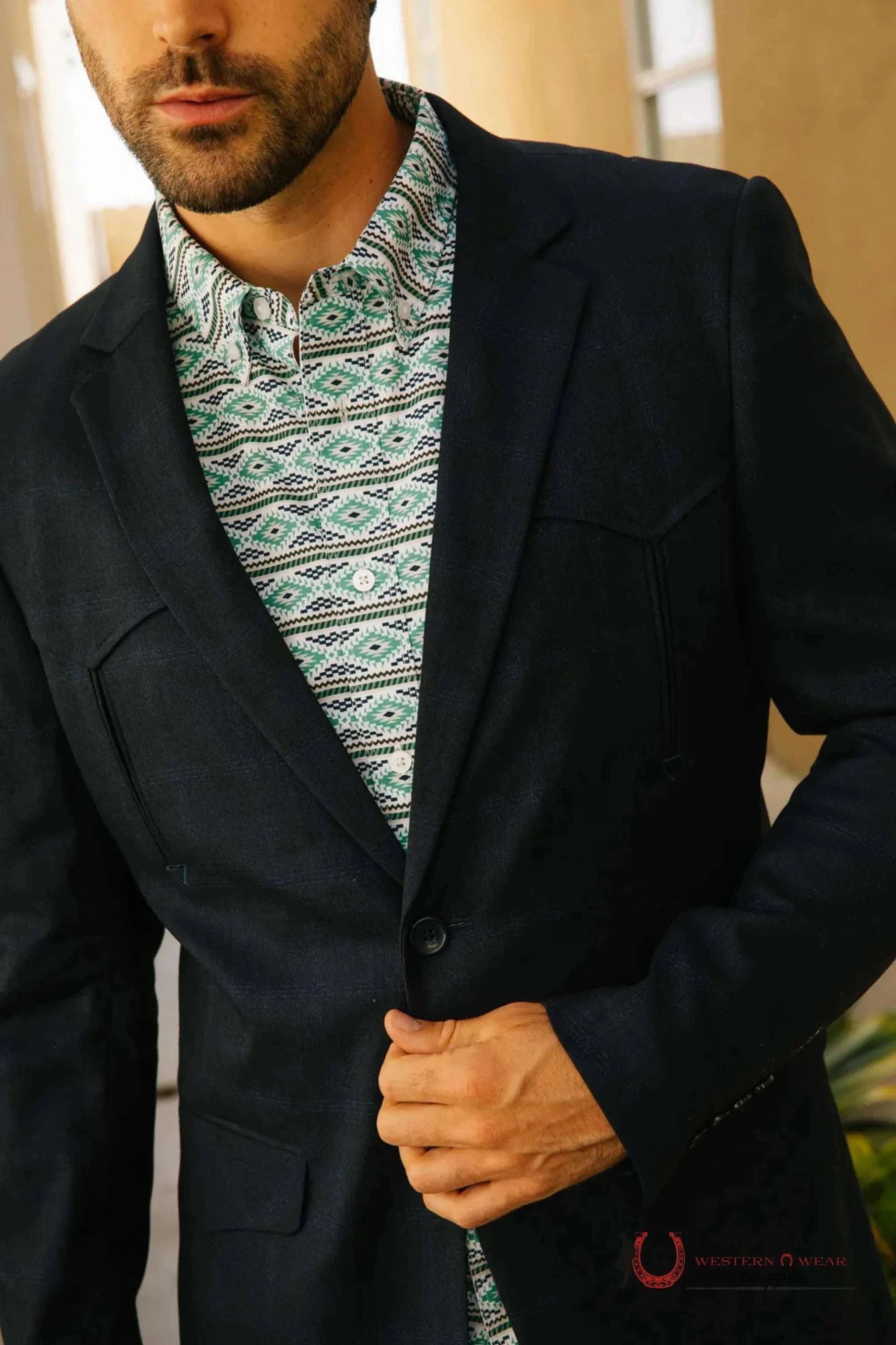 Black Rancher Suede Blazer Blz9443 Ropa Hombres