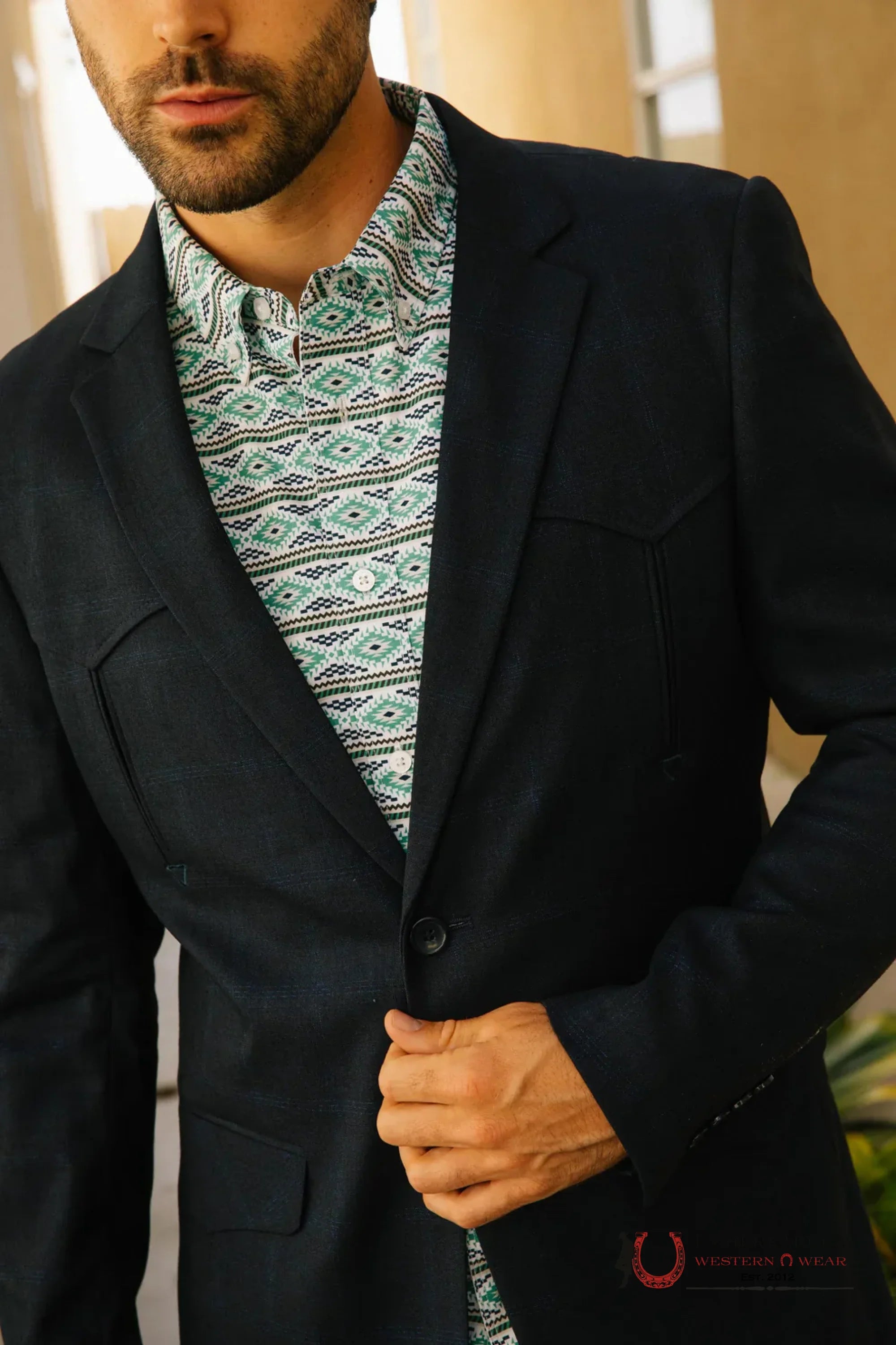 Black Rancher Suede Blazer Blz9443 Ropa Hombres