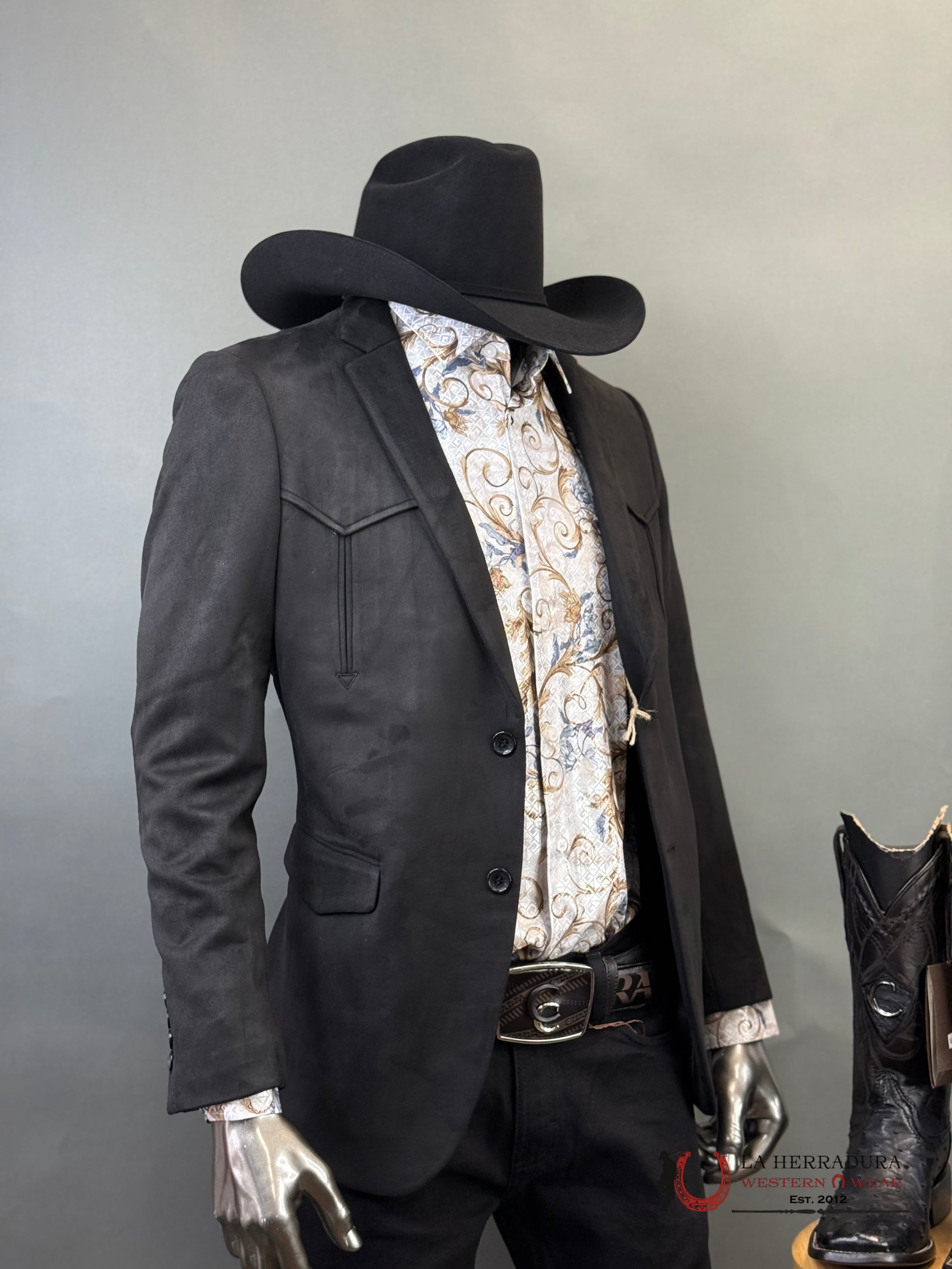 Black Rancher Suede Blazer Blz9443 Ropa Hombres