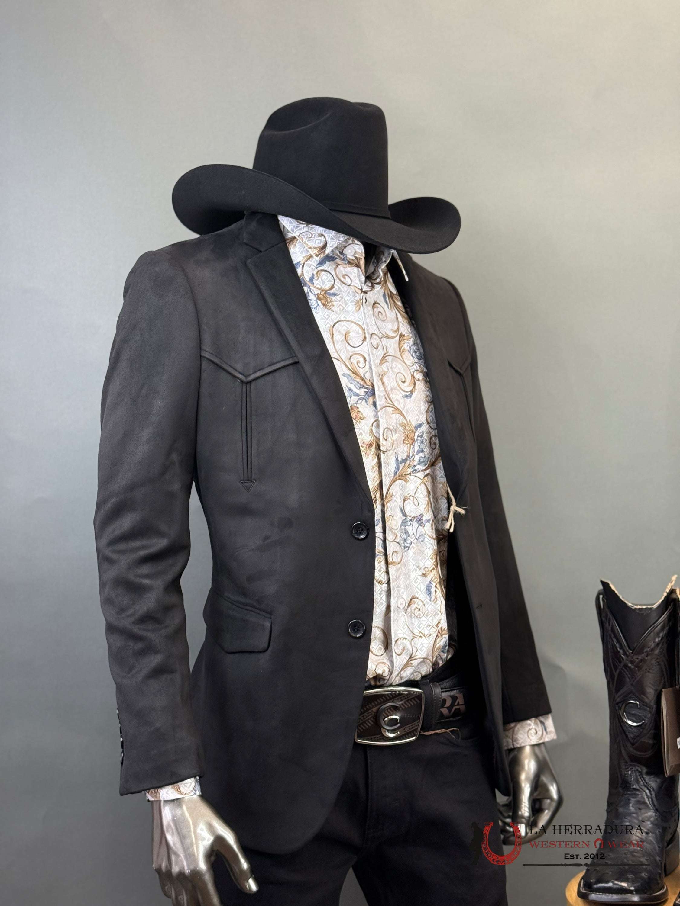 Black Rancher Suede Blazer Blz9443 Ropa Hombres