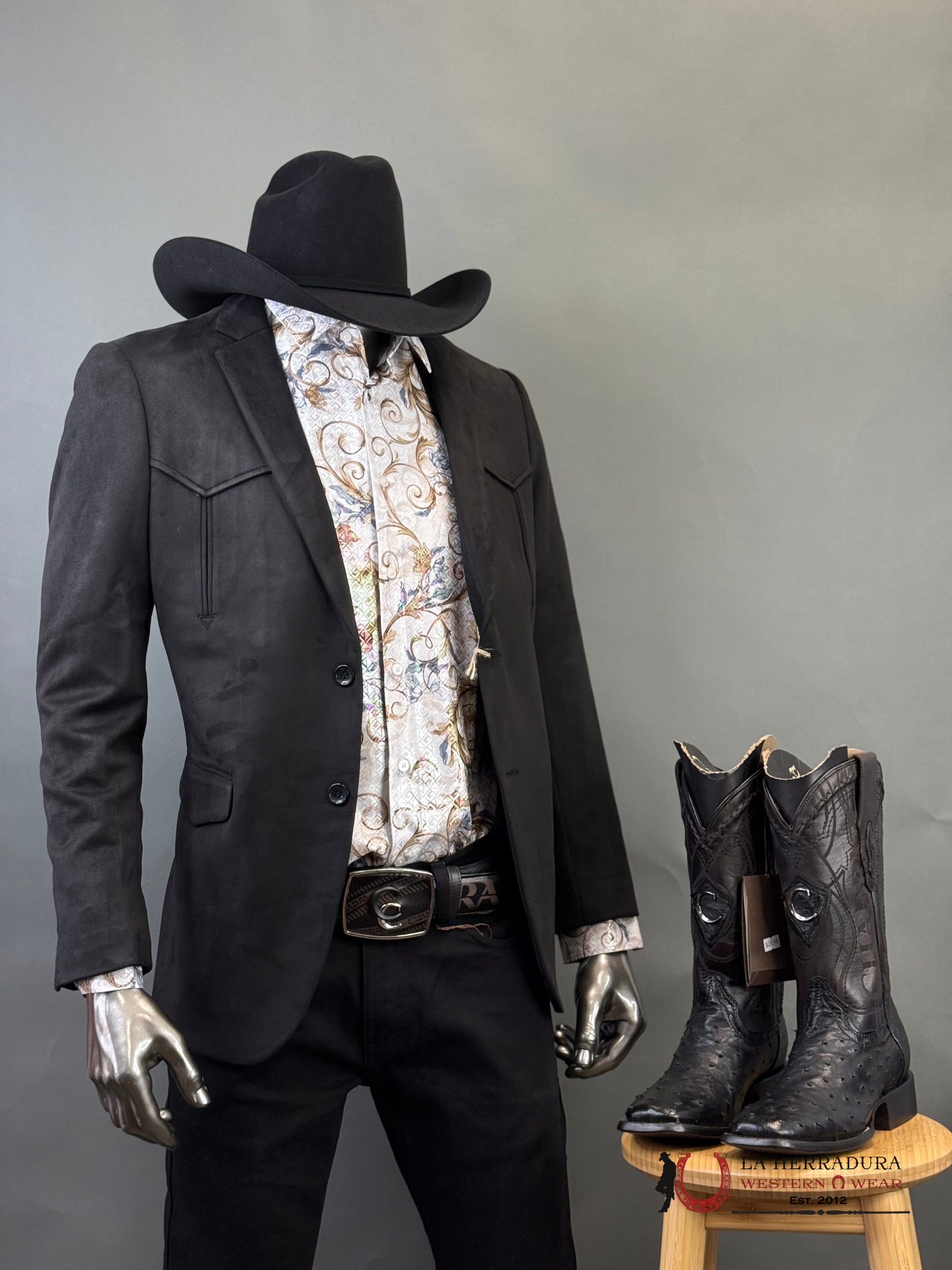 Black Rancher Suede Blazer Blz9443 Ropa Hombres