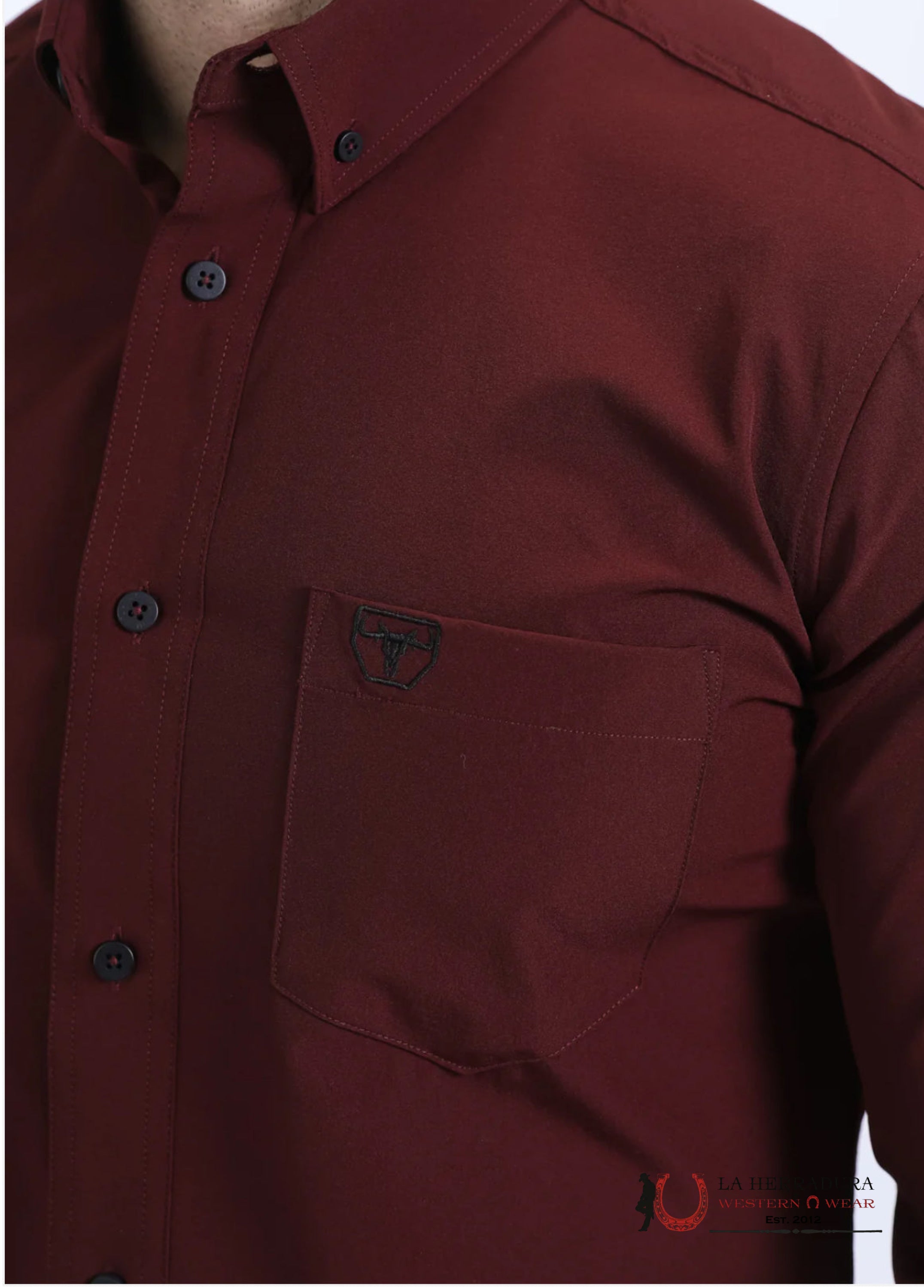 Platini Burgundy Long Sleeve Shirt ROPA HOMBRES