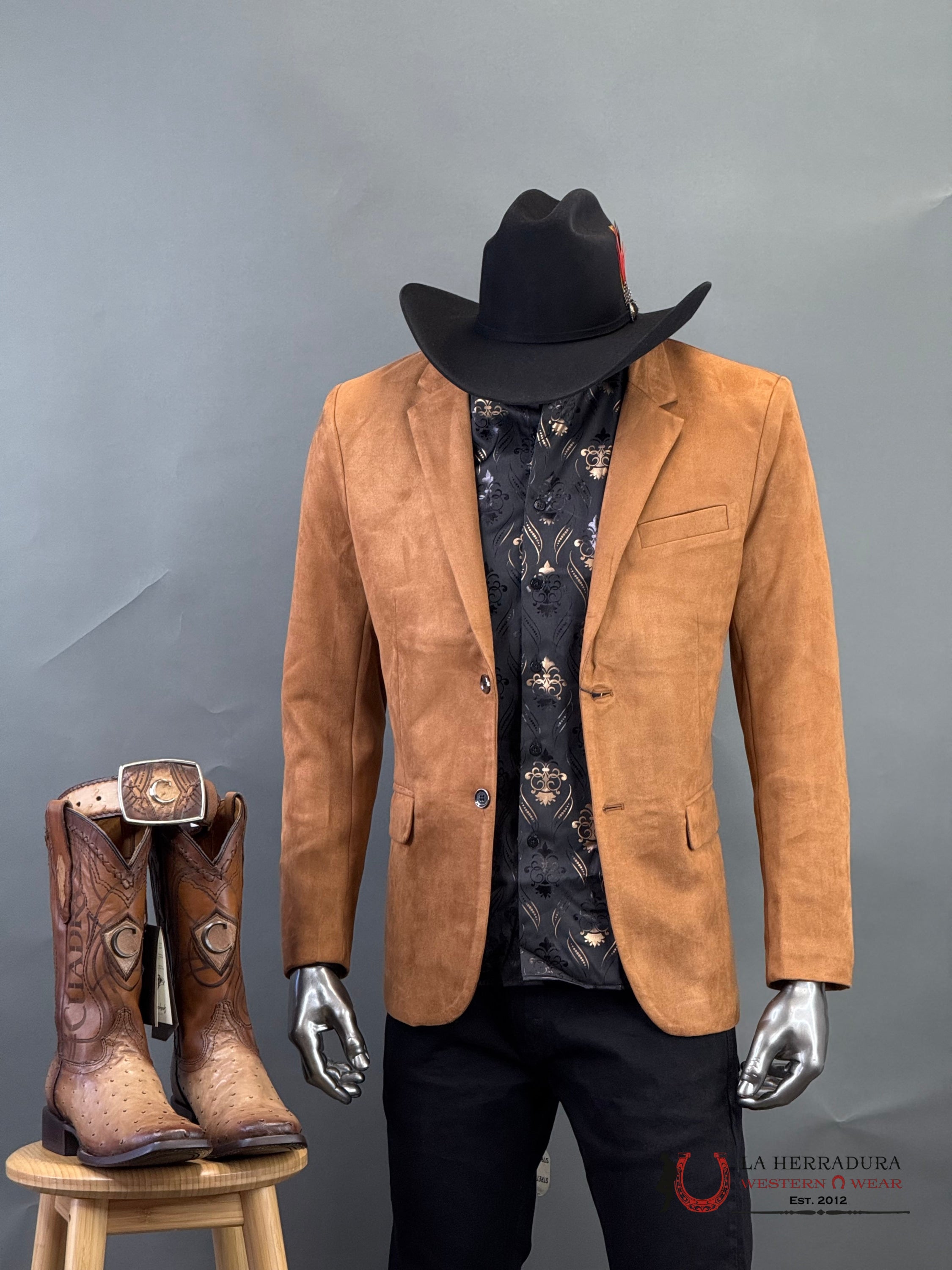 Platini Camel Gamuza Suede Blazer Blz9227 Ropa Hombres