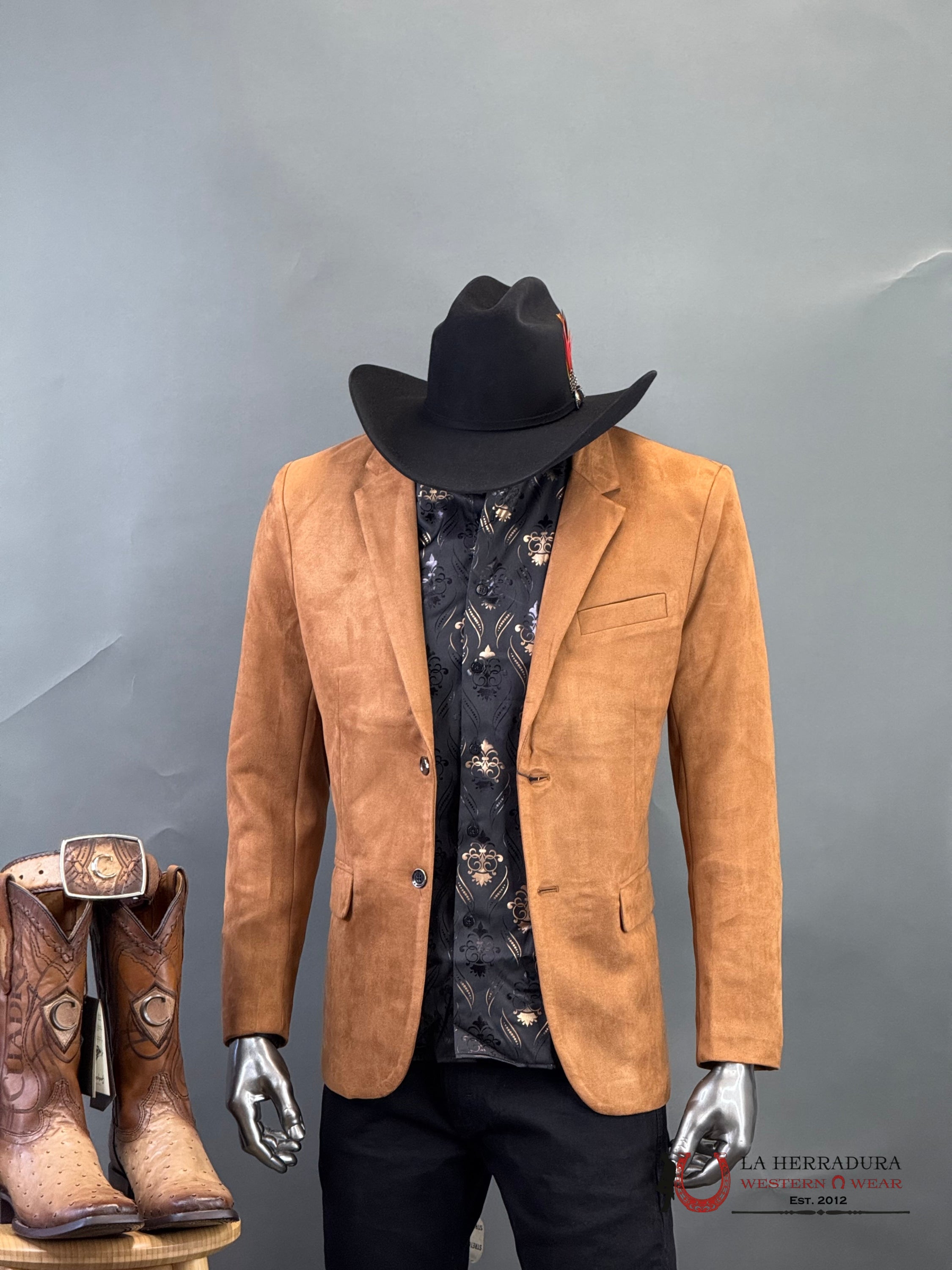 Platini Camel Gamuza Suede Blazer Blz9227 Ropa Hombres