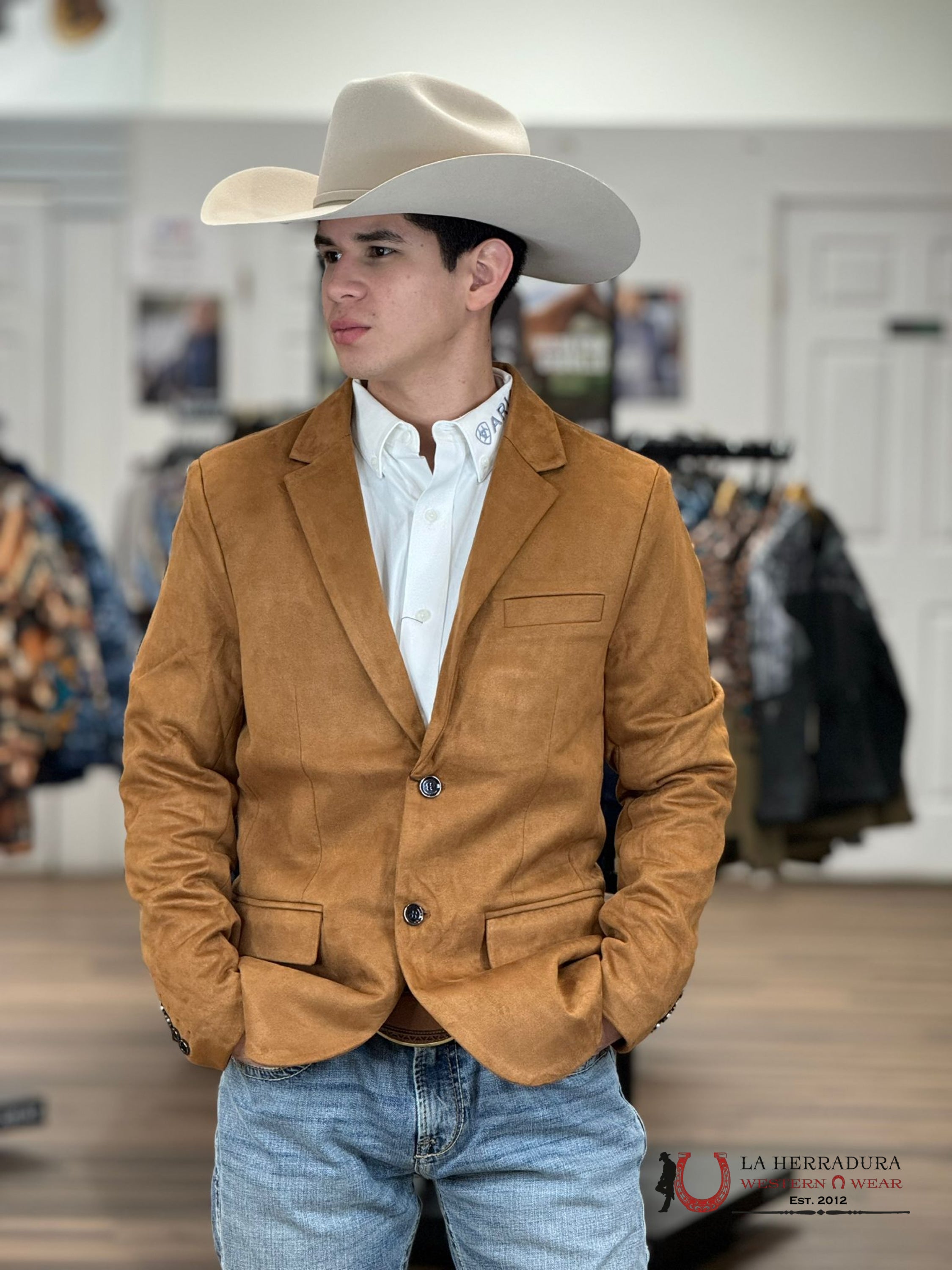 Platini Camel Gamuza Suede Blazer Blz9227 Ropa Hombres