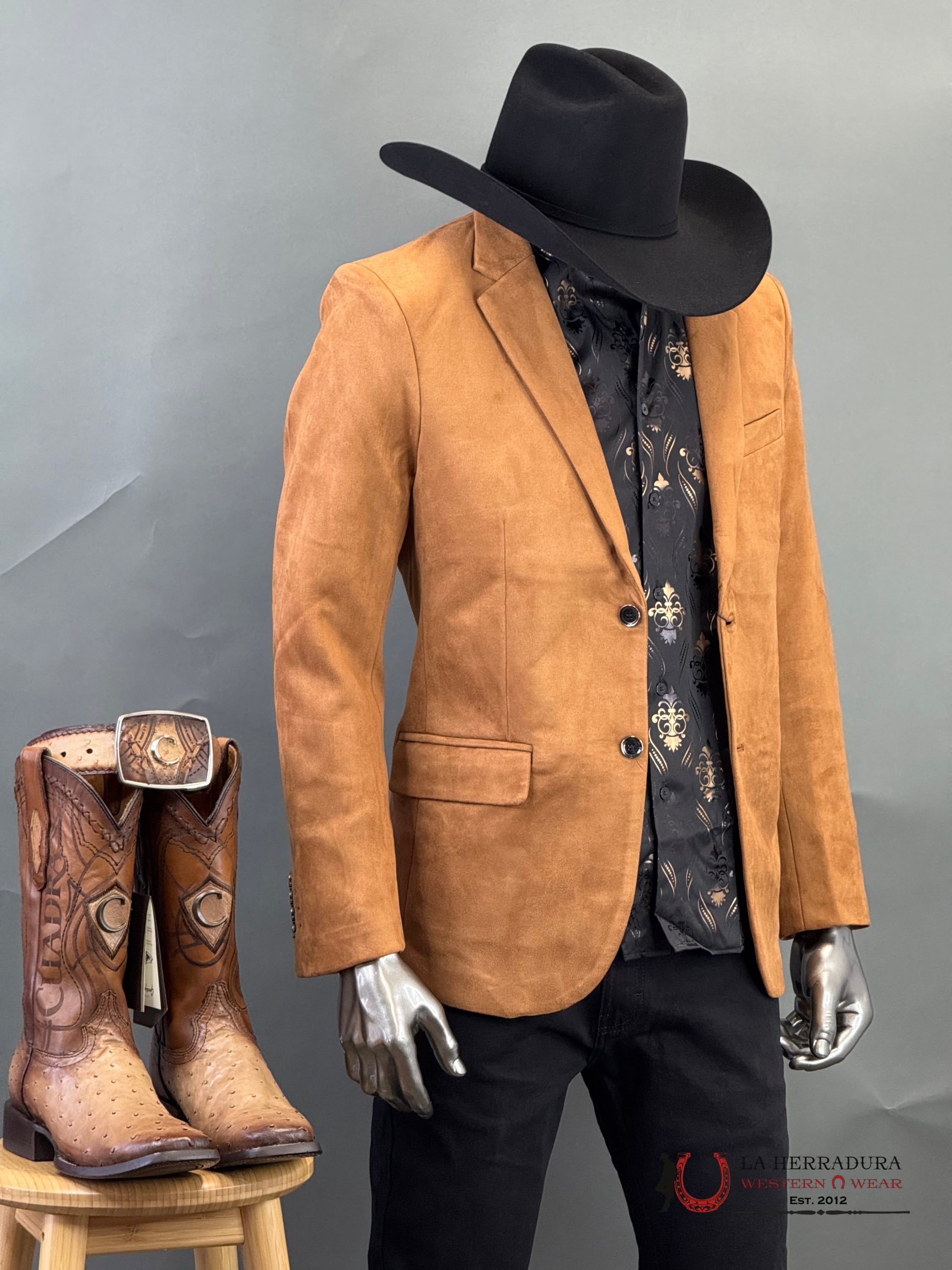 Platini Camel Gamuza Suede Blazer Blz9227 Ropa Hombres