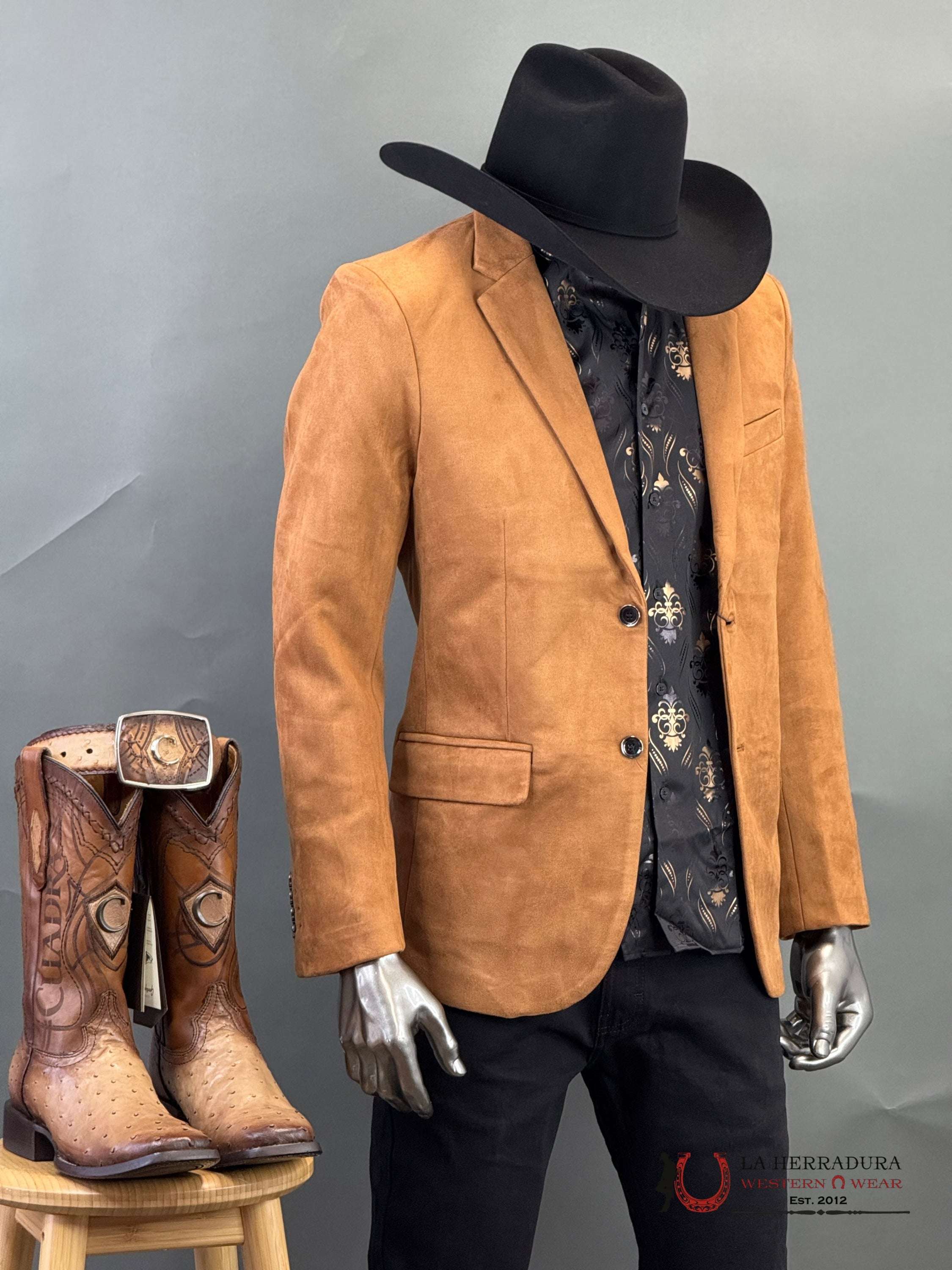 Platini Camel Gamuza Suede Blazer Blz9227 Ropa Hombres