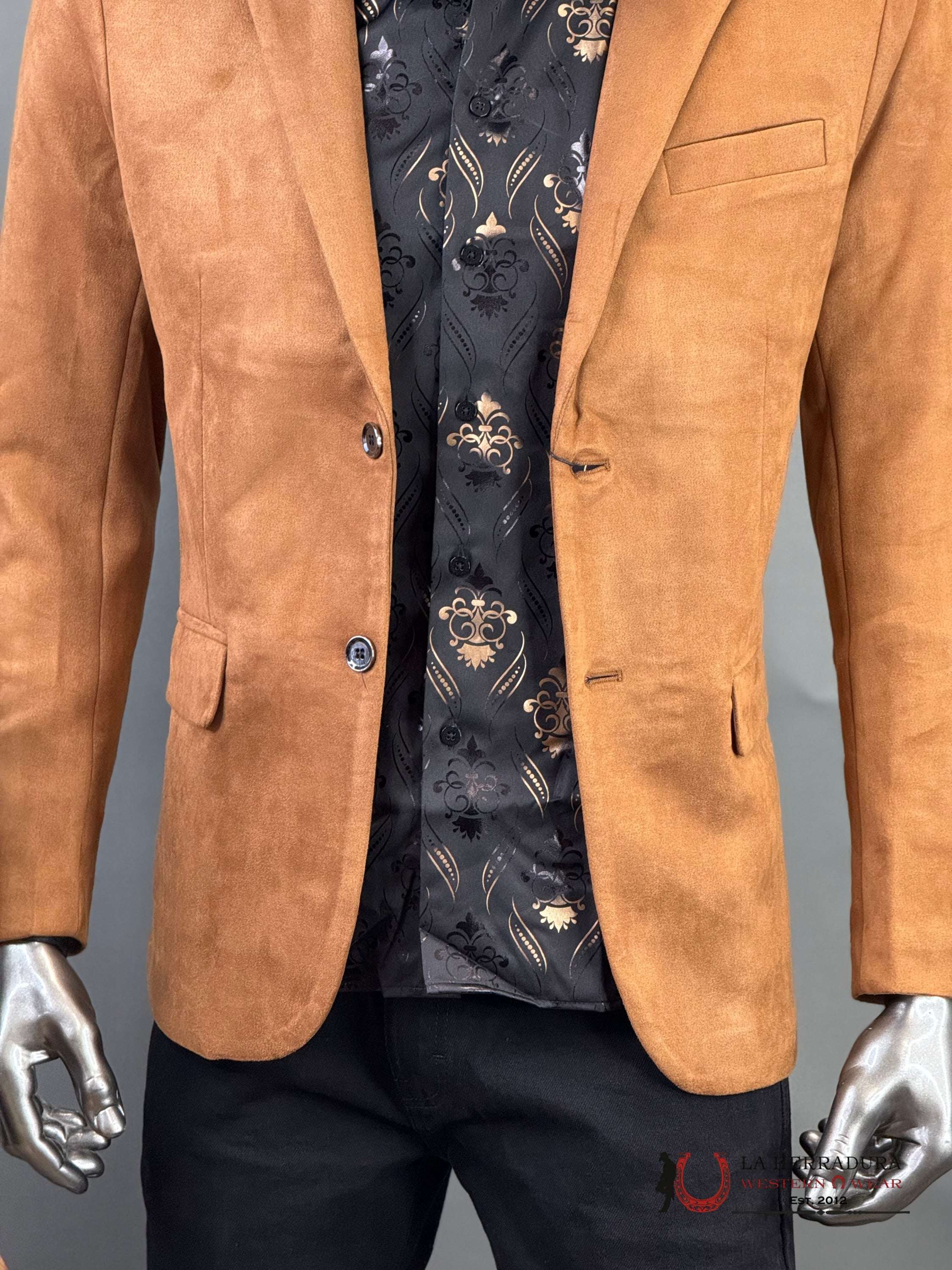 Platini Camel Gamuza Suede Blazer Blz9227 Ropa Hombres