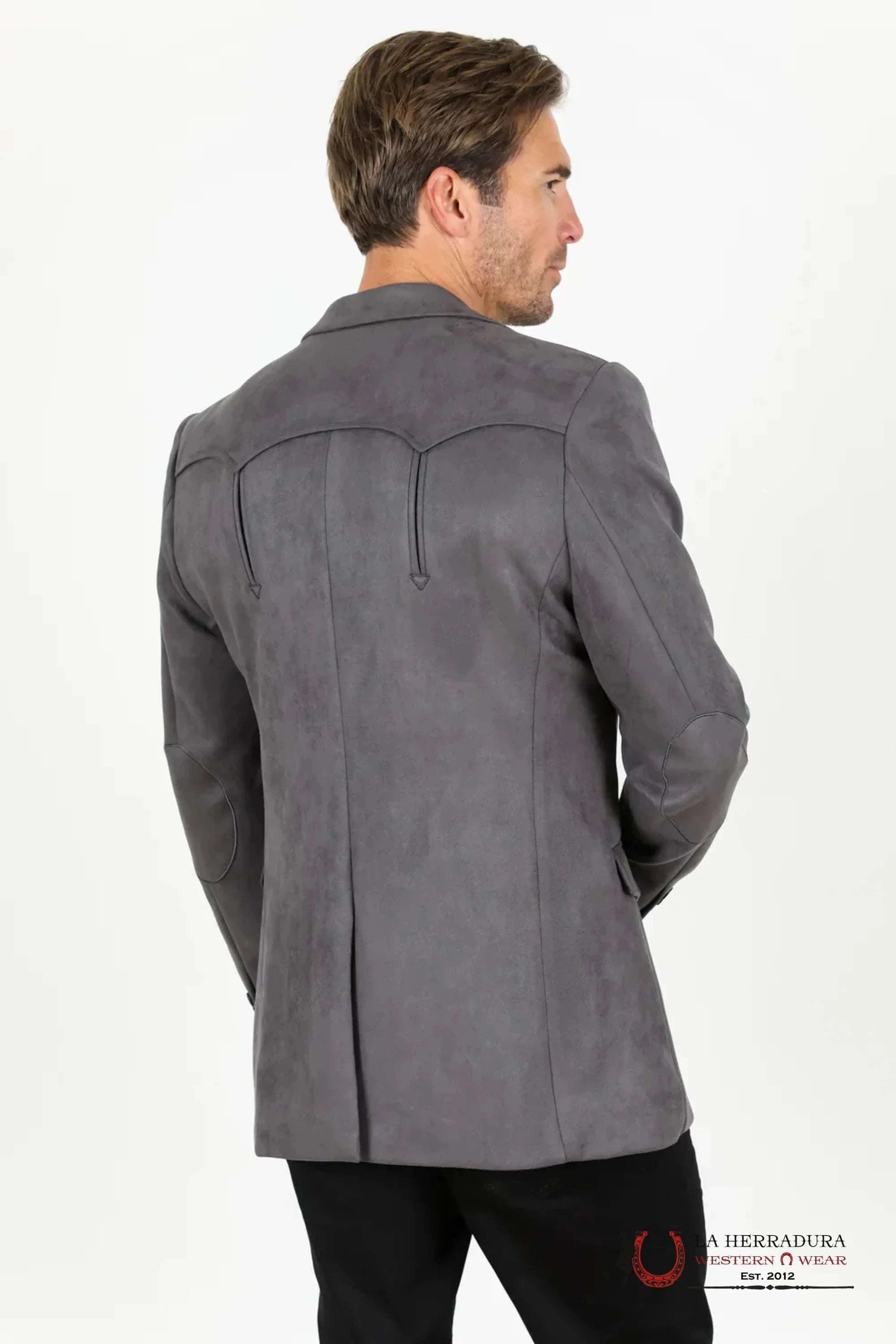 Platini Charcoal Gamuza Suede Blazer Rancher- Bl29445 Ropa Hombres
