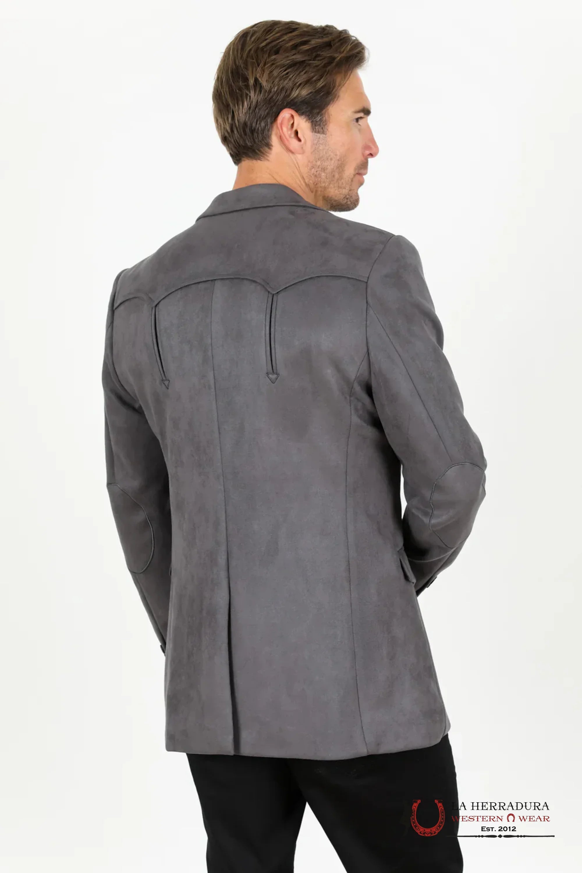 Platini Charcoal Gamuza Suede Blazer Rancher- Bl29445 Ropa Hombres