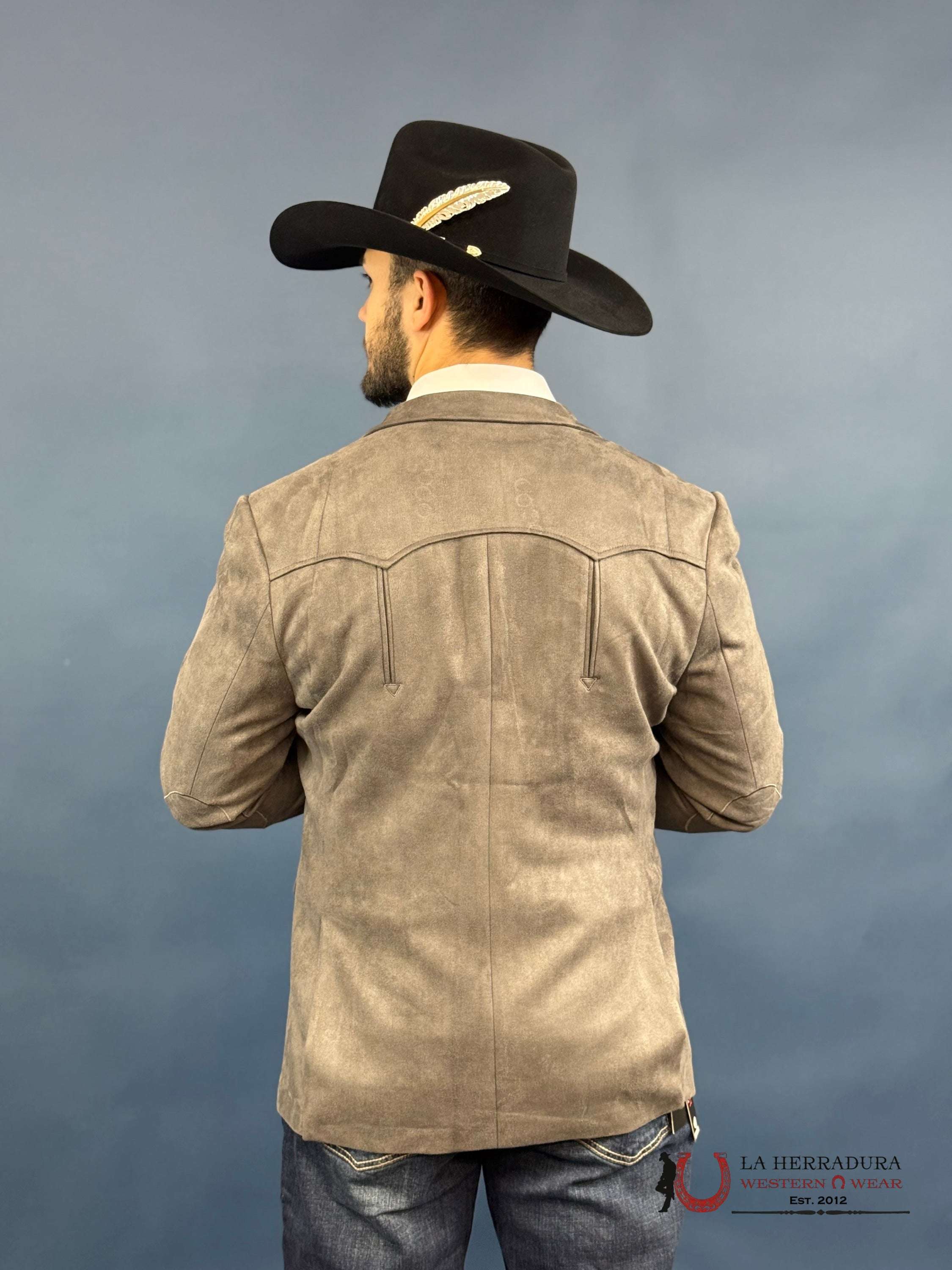 Platini Charcoal Gamuza Suede Blazer Rancher- Bl29445 Ropa Hombres