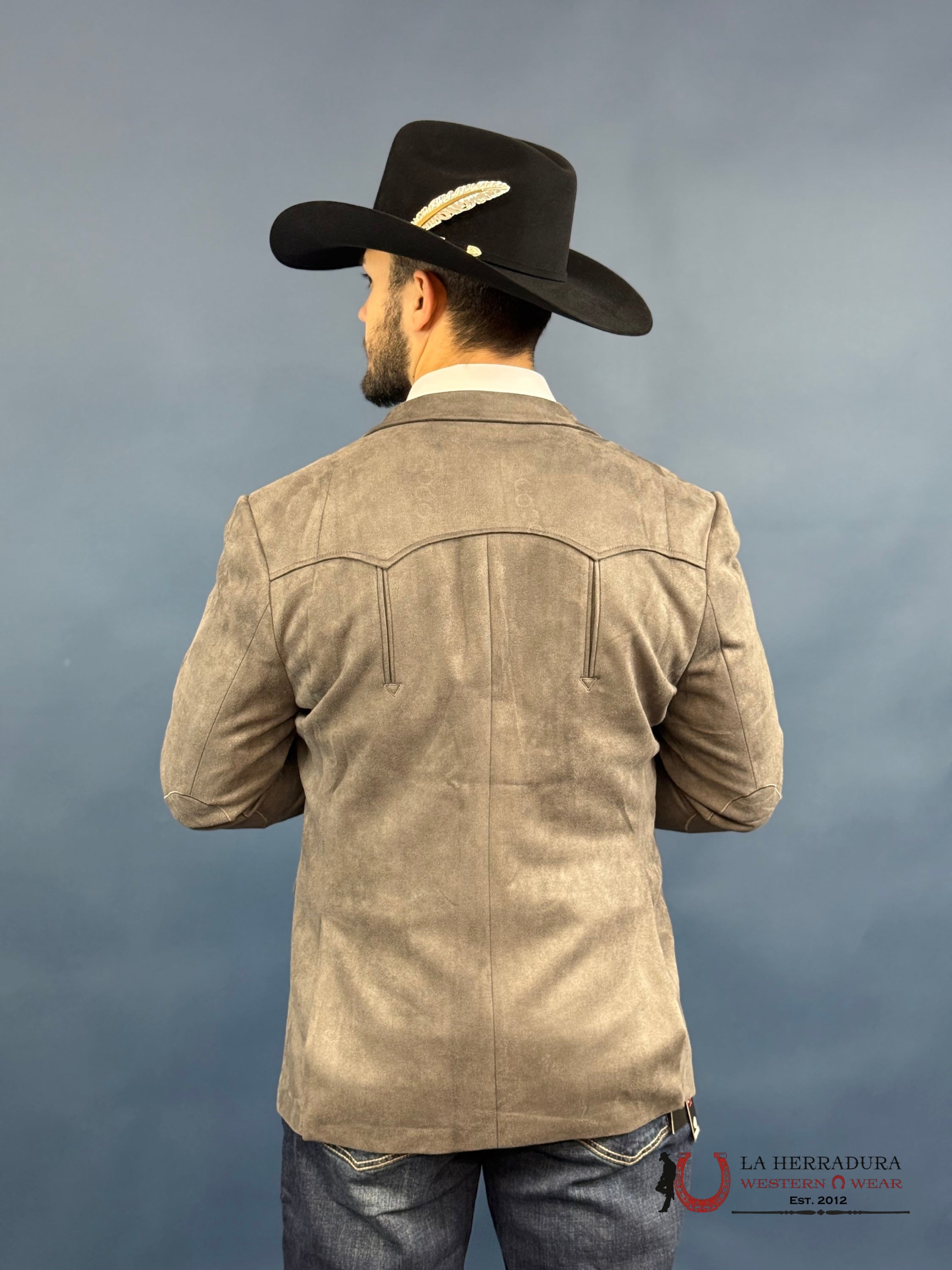 Platini Charcoal Gamuza Suede Blazer Rancher- Bl29445 Ropa Hombres