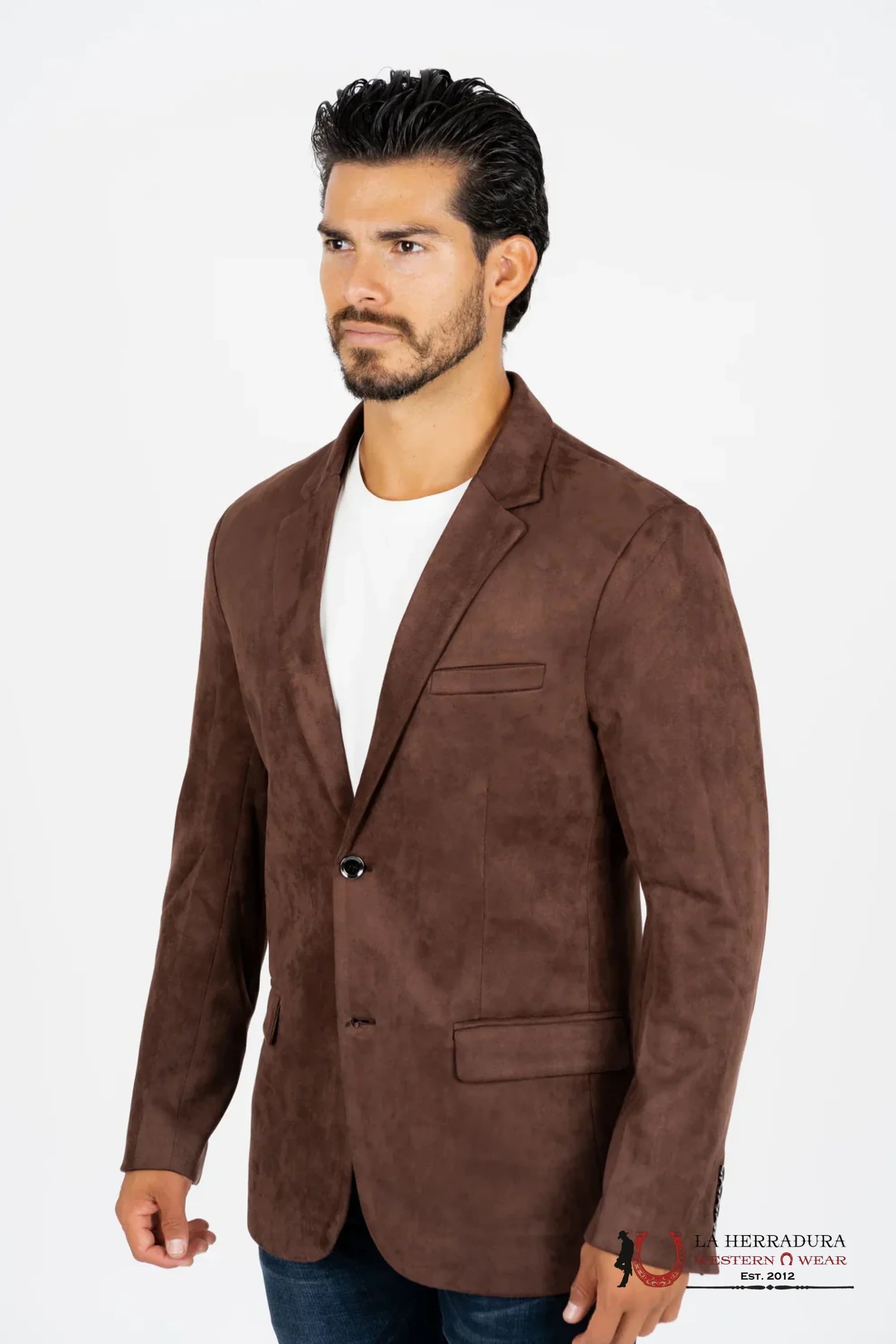 Platini Chocolate Brown Gamuza Suede Blazer Bl28859 Ropa Hombres