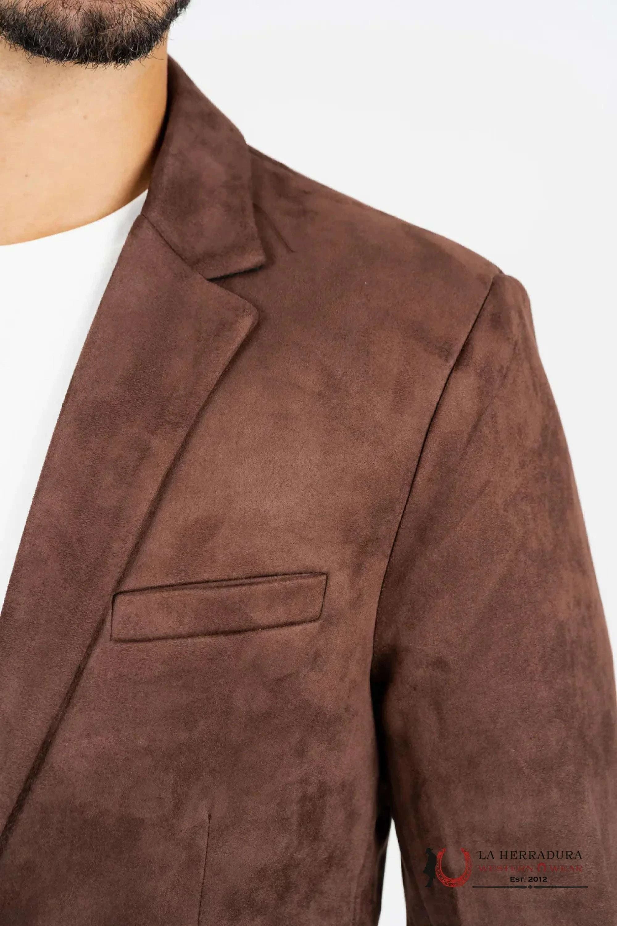 Platini Chocolate Brown Gamuza Suede Blazer Bl28859 Ropa Hombres