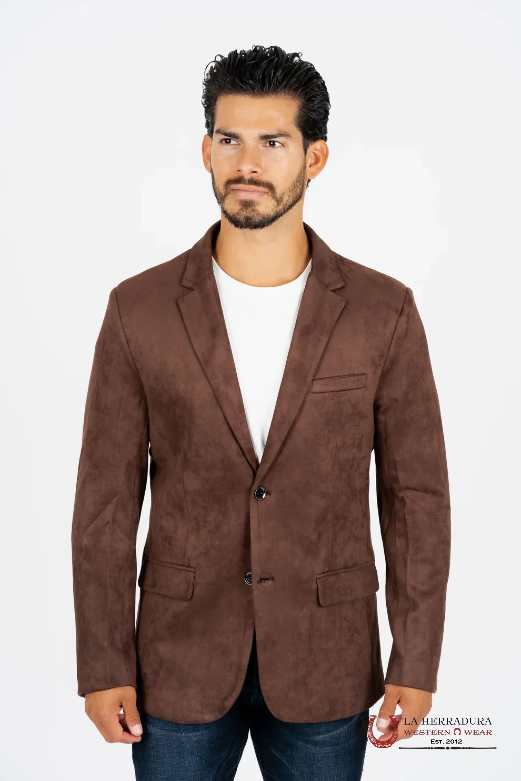 Platini Chocolate Brown Gamuza Suede Blazer Bl28859 Ropa Hombres