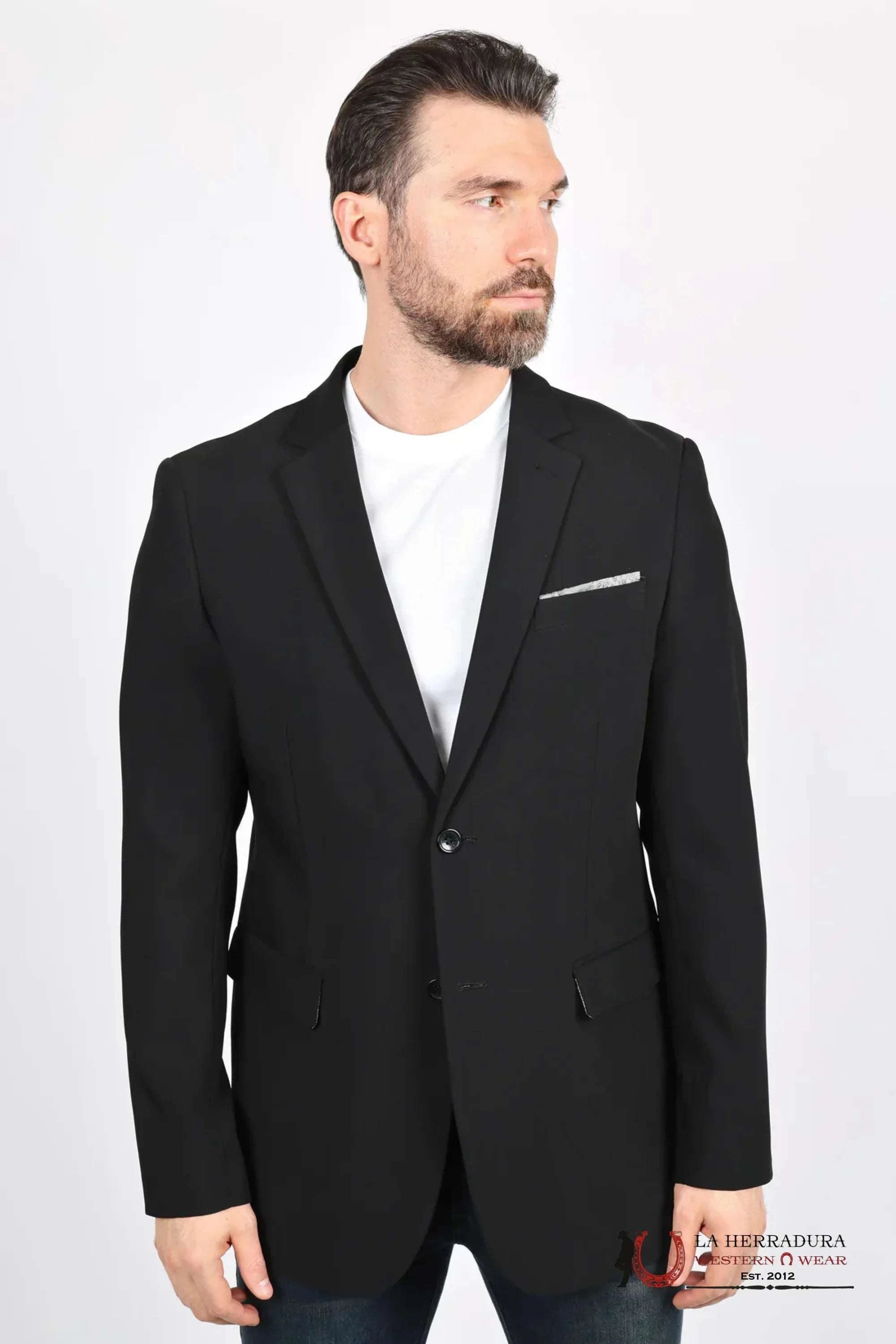 PLATINI Black With Grey Floral - BLZ9926 ROPA HOMBRES