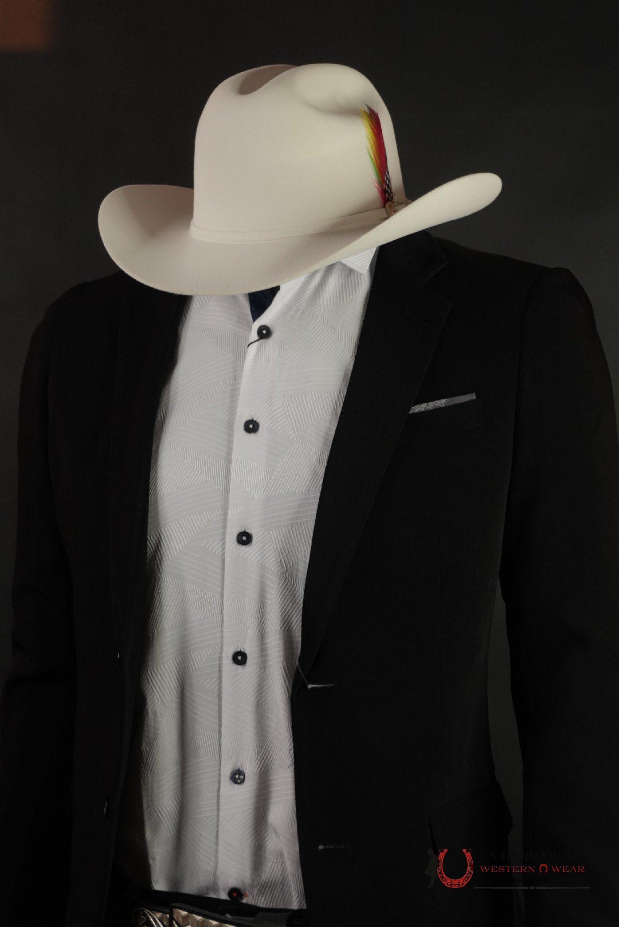 Mens Blazer Black With Grey Floral - BLZ9926 ROPA HOMBRES