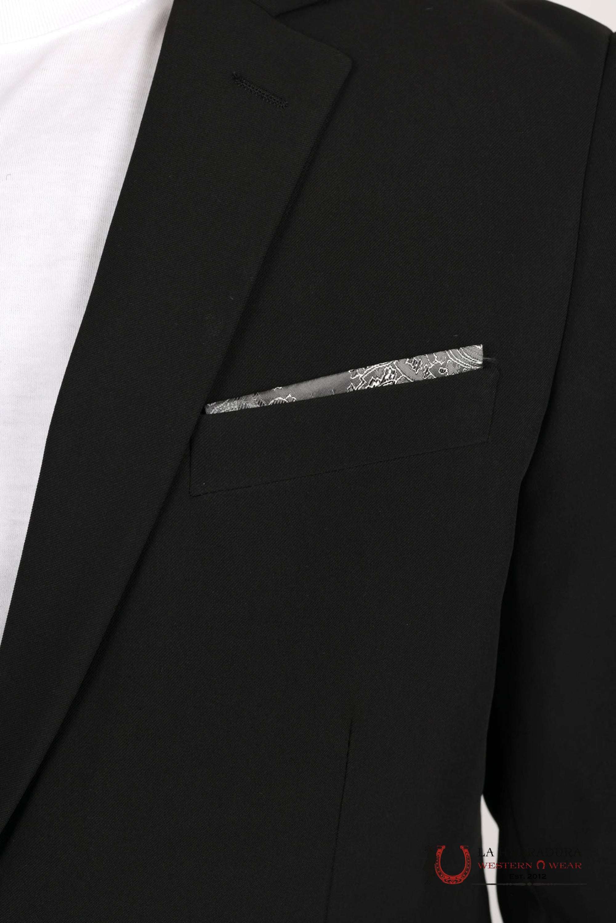 PLATINI Black With Grey Floral - BLZ9926 ROPA HOMBRES