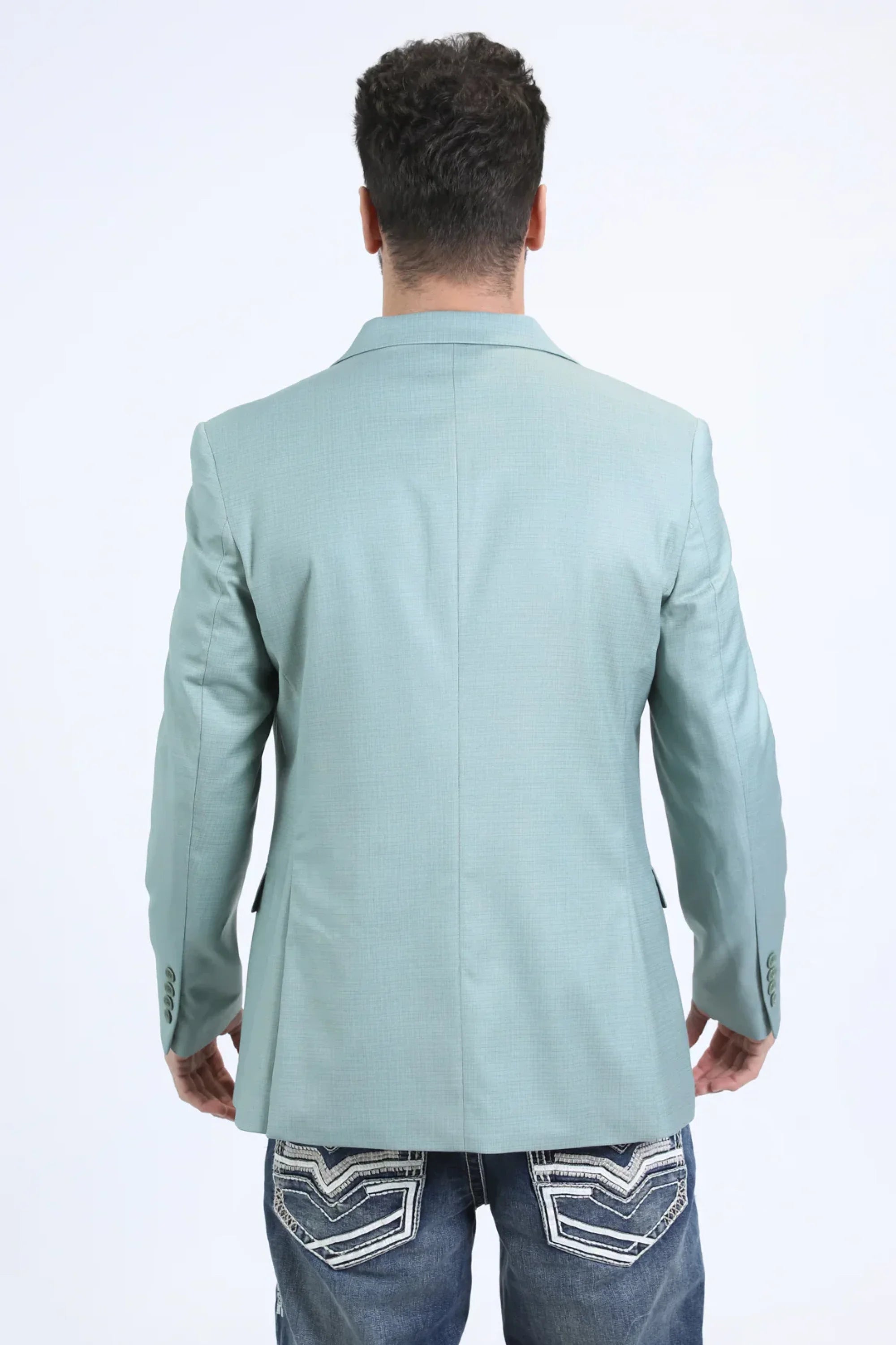MENS BLAZER MINT GREEN TEAL BLZ10812 CLASIC ROPA HOMBRES