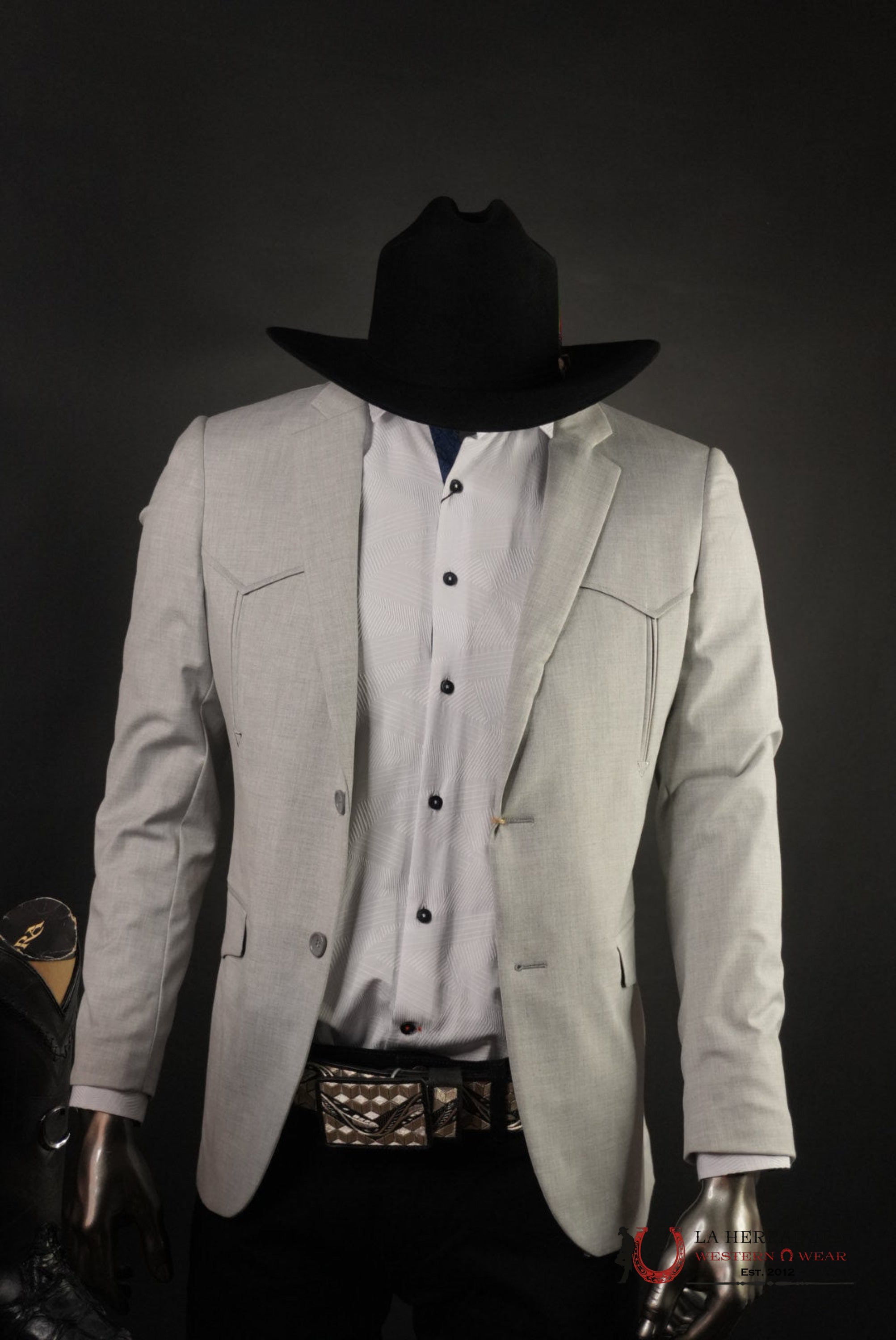 MENS DOUBLE BOTTOM WESTERN/RANCHER GREY BLAZER - BLW10522 ROPA HOMBRES
