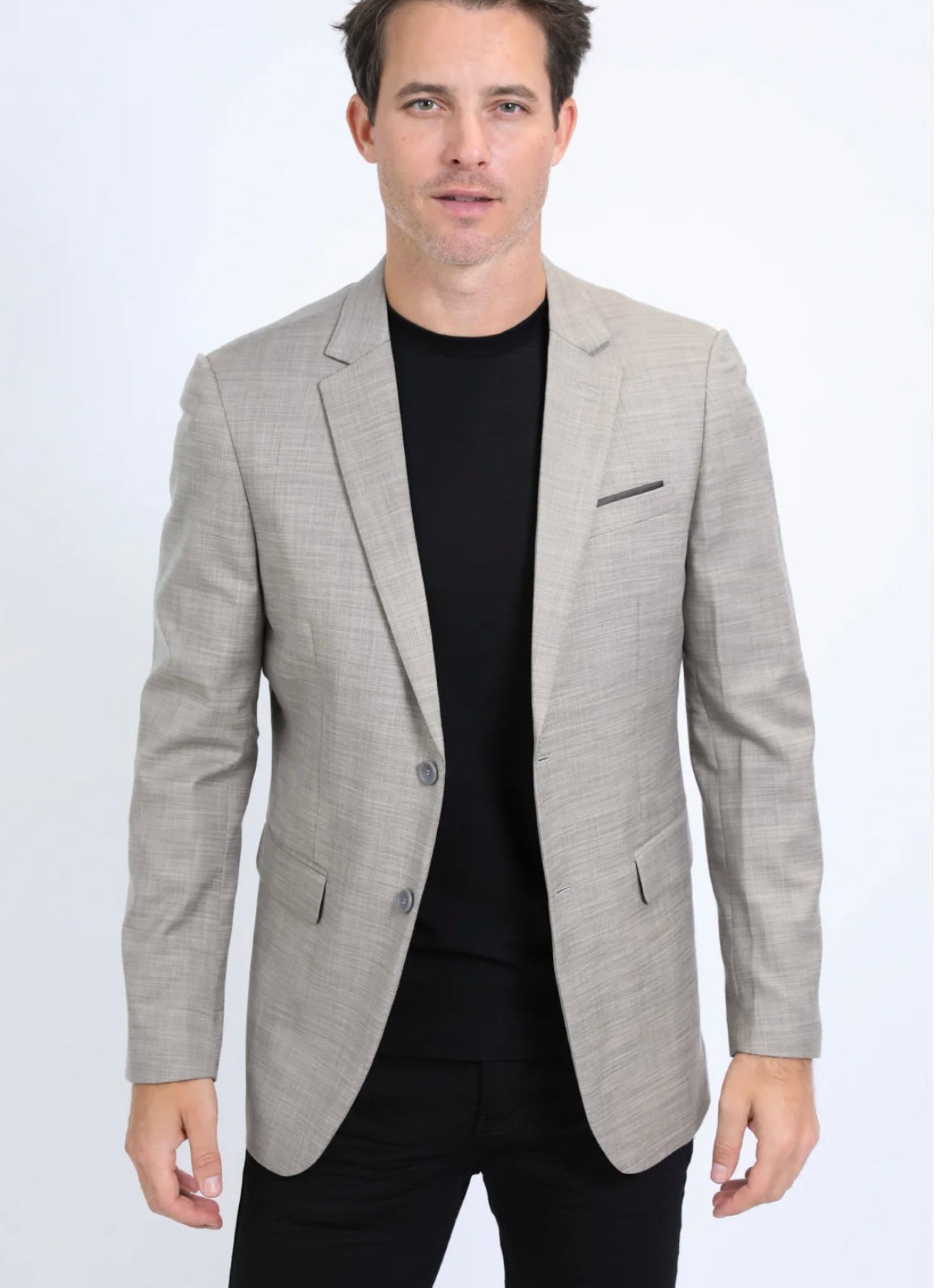Platini Mens Modern Fit Stretch Date Night Khaki Blazer - Blz10533 Ropa Hombres