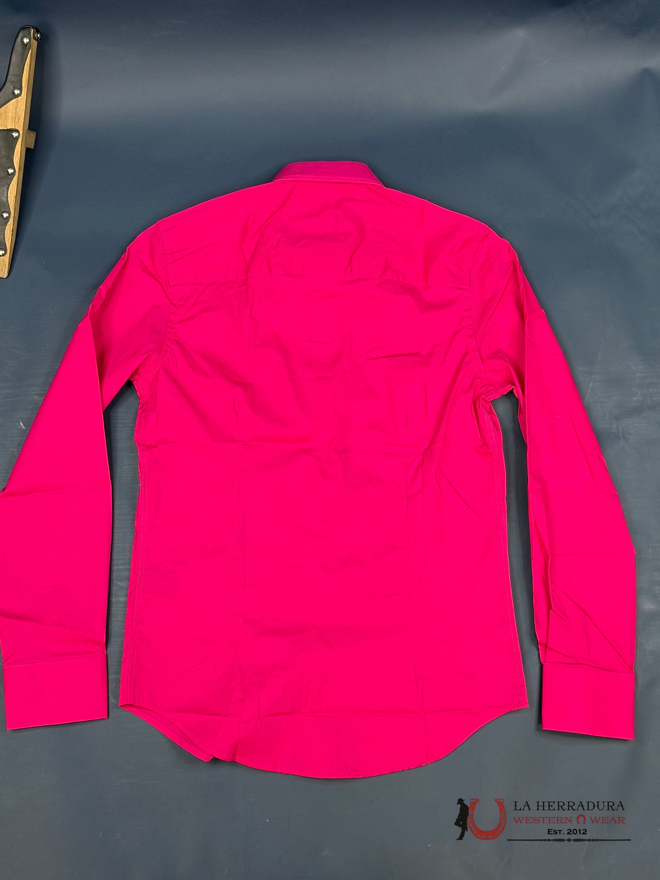 Platini Men’s Modern Fit Solid Fucsia Dress Shirt - 3220 Ropa Hombres