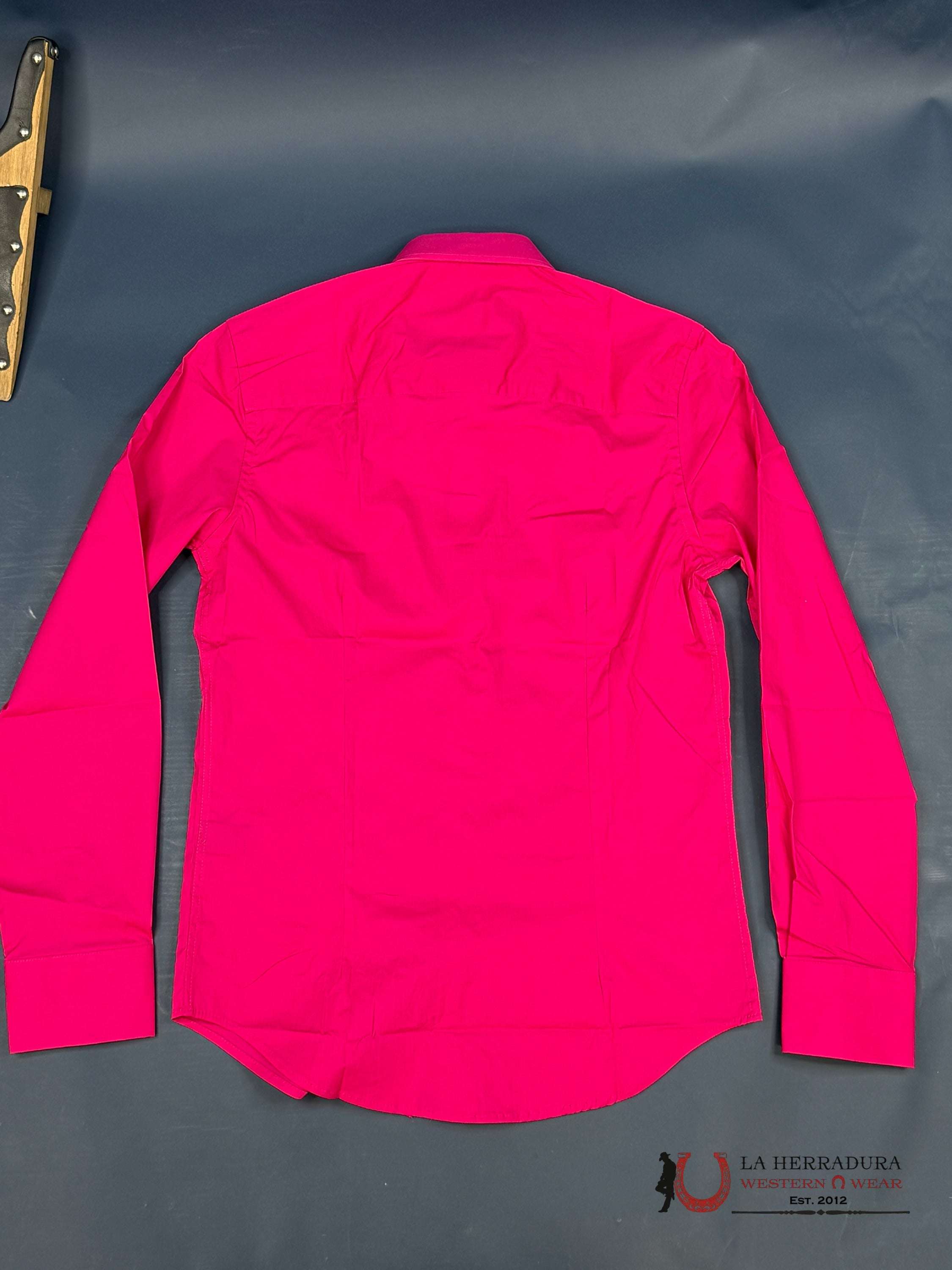 Platini Men’s Modern Fit Solid Fucsia Dress Shirt - 3220 Ropa Hombres