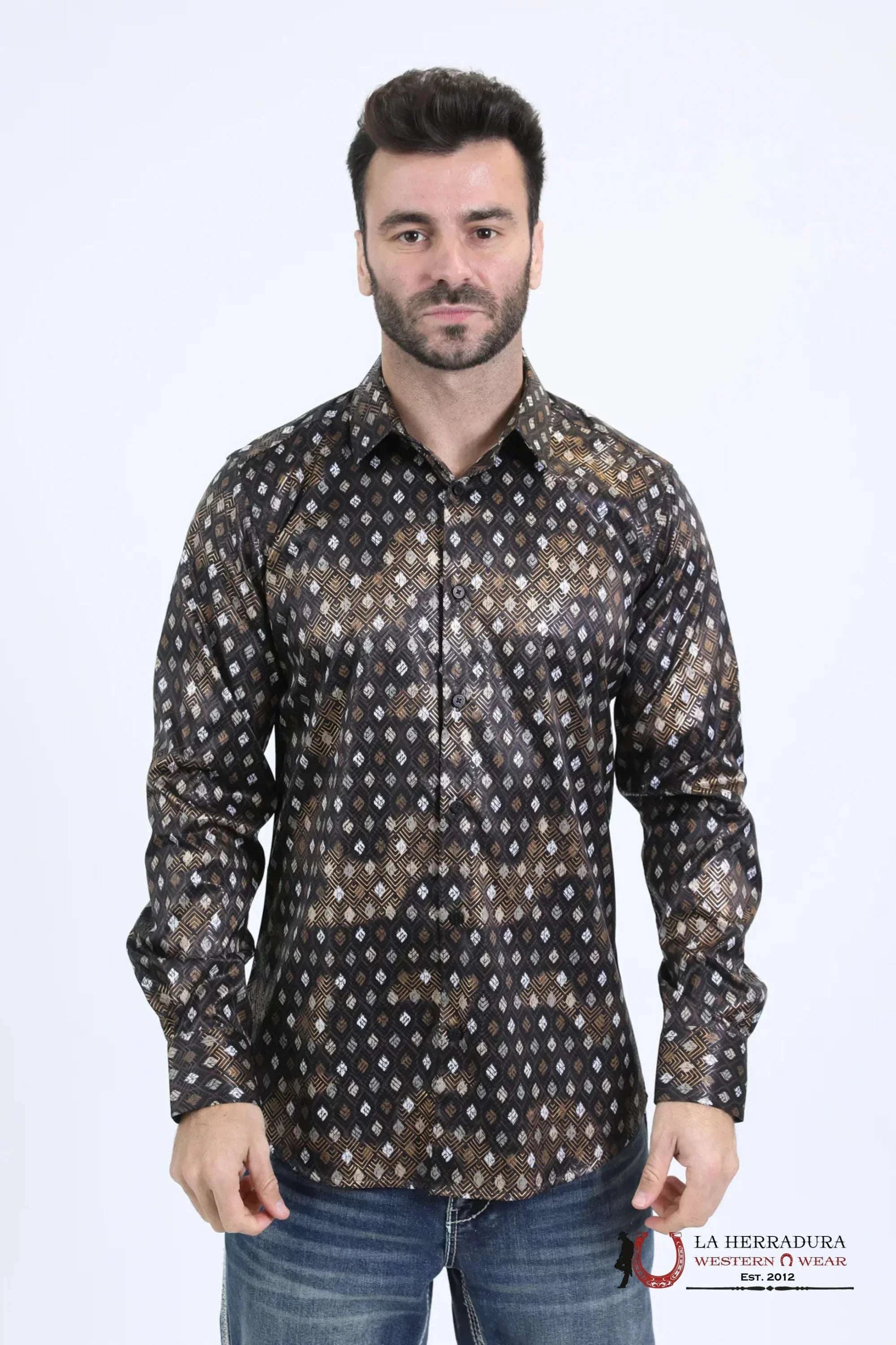 platini dress shirts ALEXANDER MENS GREY SHIRT |CHL9159 SMALL Product Details Cesar Platini Black/Teal Print Shirt