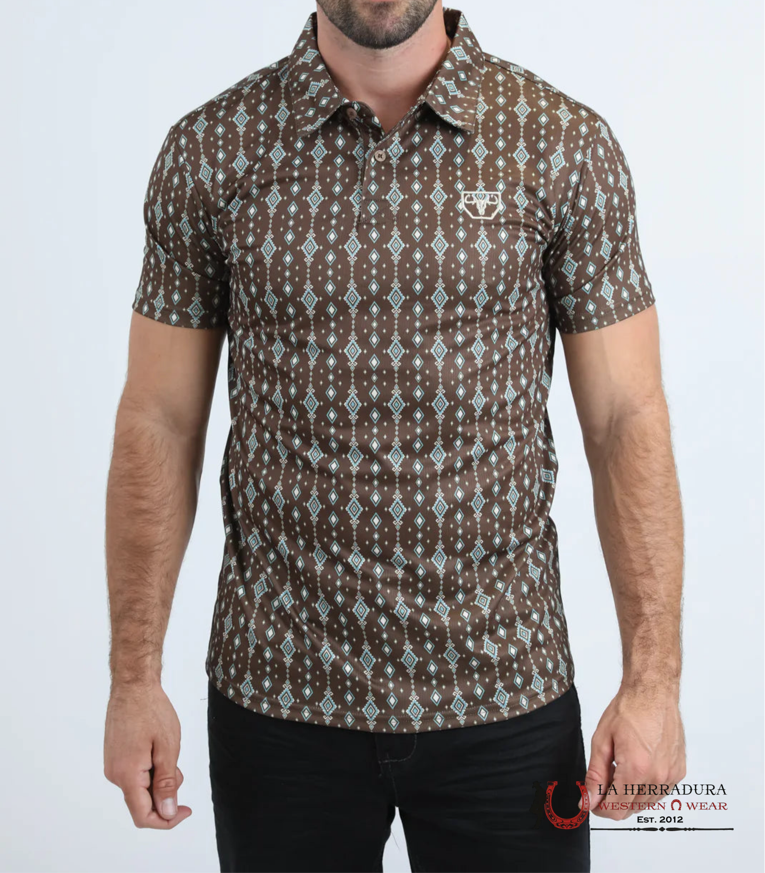 Platini Mens Modern fit stretch foil fashion Short sleeve Brown Shirt PGP11017 ROPA HOMBRES