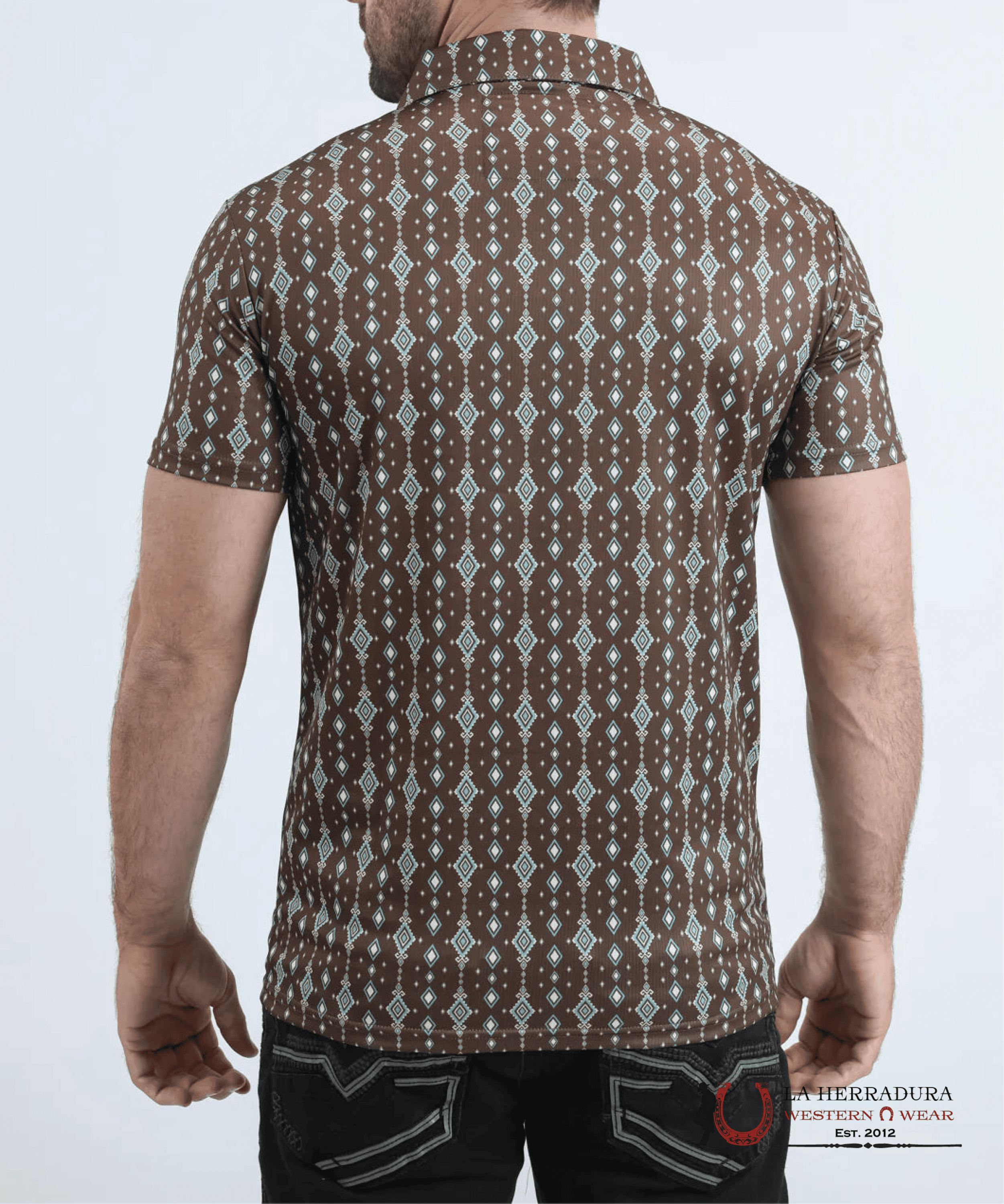 Platini Mens Modern fit stretch foil fashion Short sleeve Brown Shirt PGP11017 ROPA HOMBRES