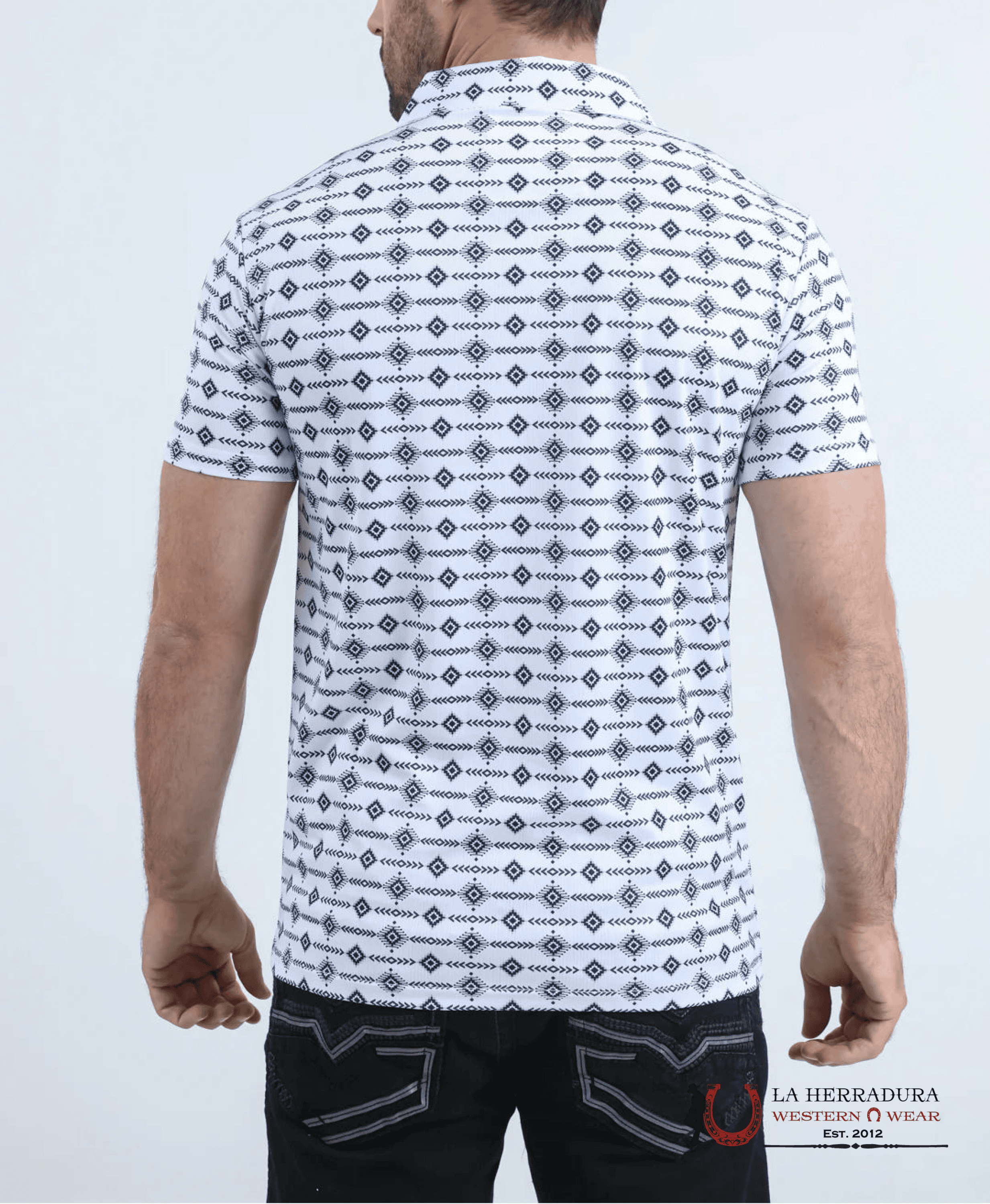 Platini Mens Modern fit stretch foil fashion Short sleeve Shirt White PGP11007 ROPA HOMBRES
