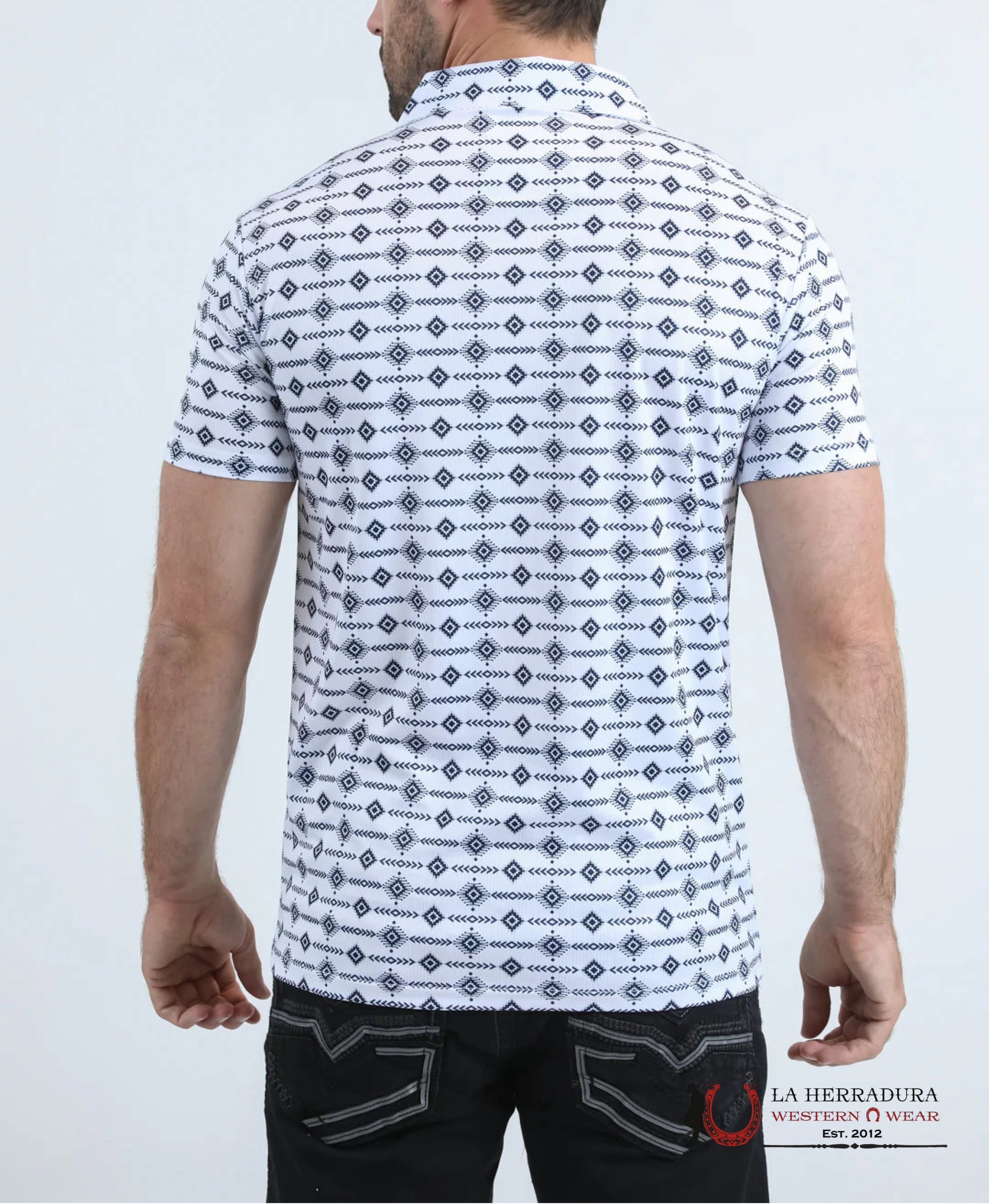 Platini Mens Modern fit stretch foil fashion Short sleeve Shirt White PGP11007 ROPA HOMBRES