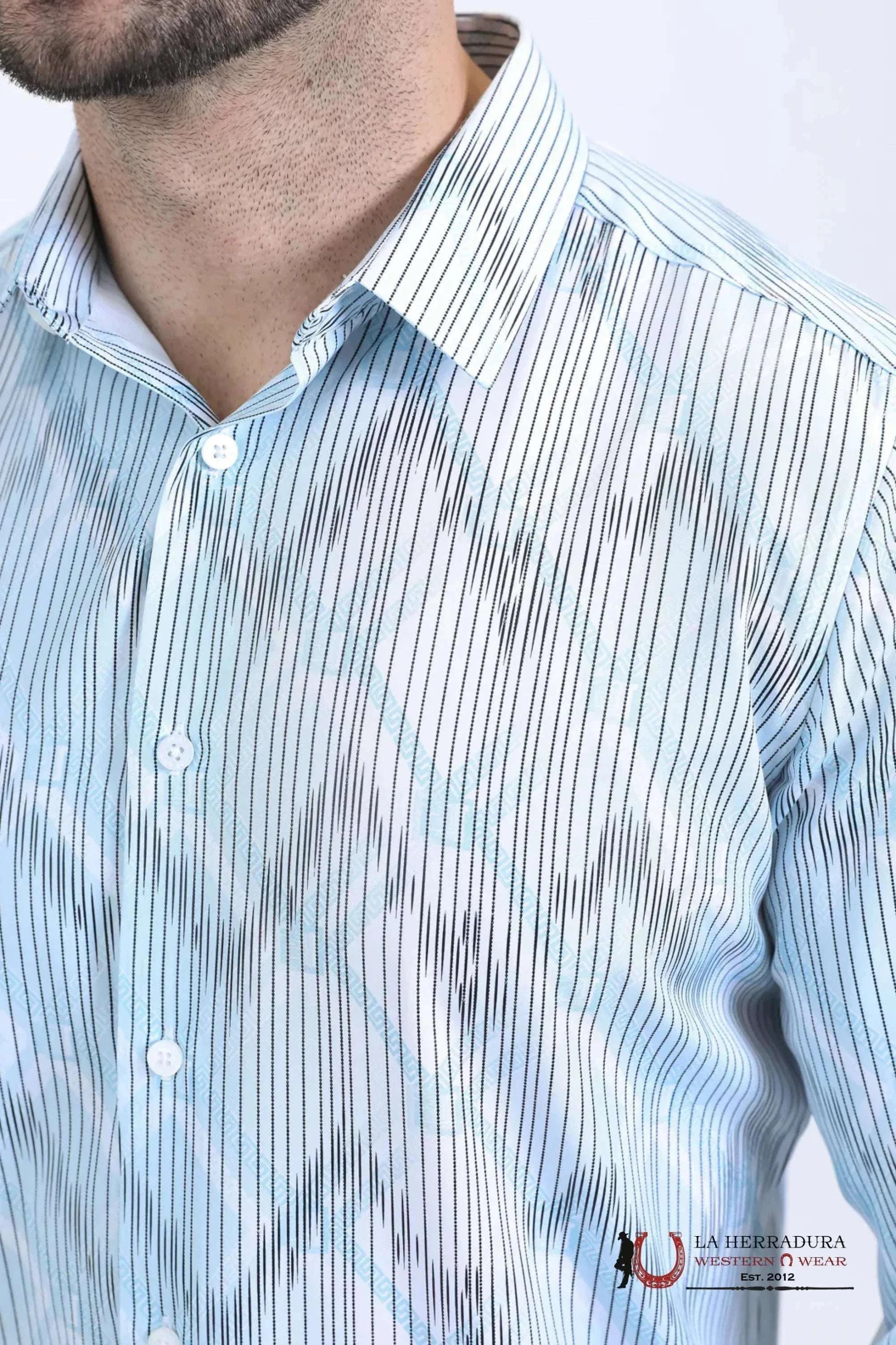 Platini Mens Modern Fit Stretch Foil Fashion White Shirt - 10736 ROPA HOMBRES