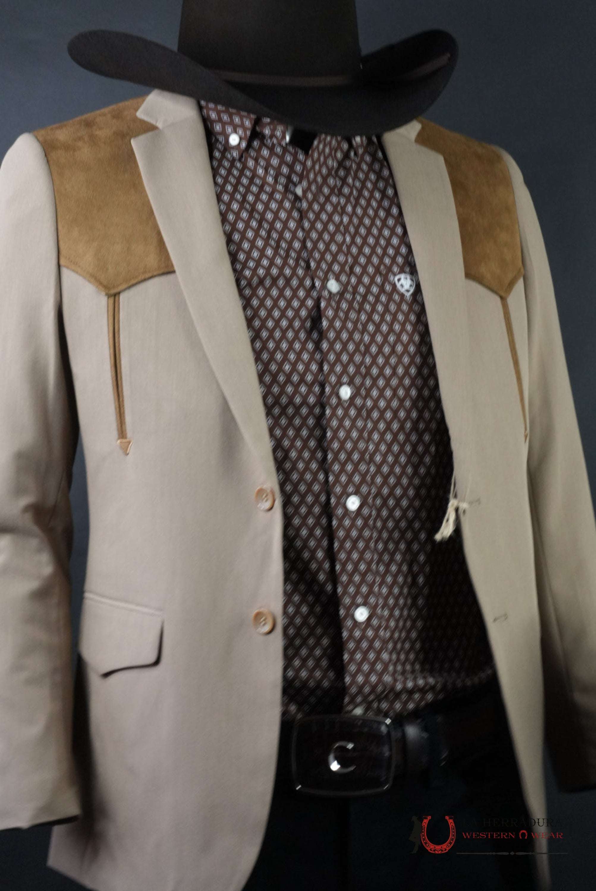 Mens SAUDE DETAIL KHAKI BLAZER MENS - WST9746 ROPA HOMBRES