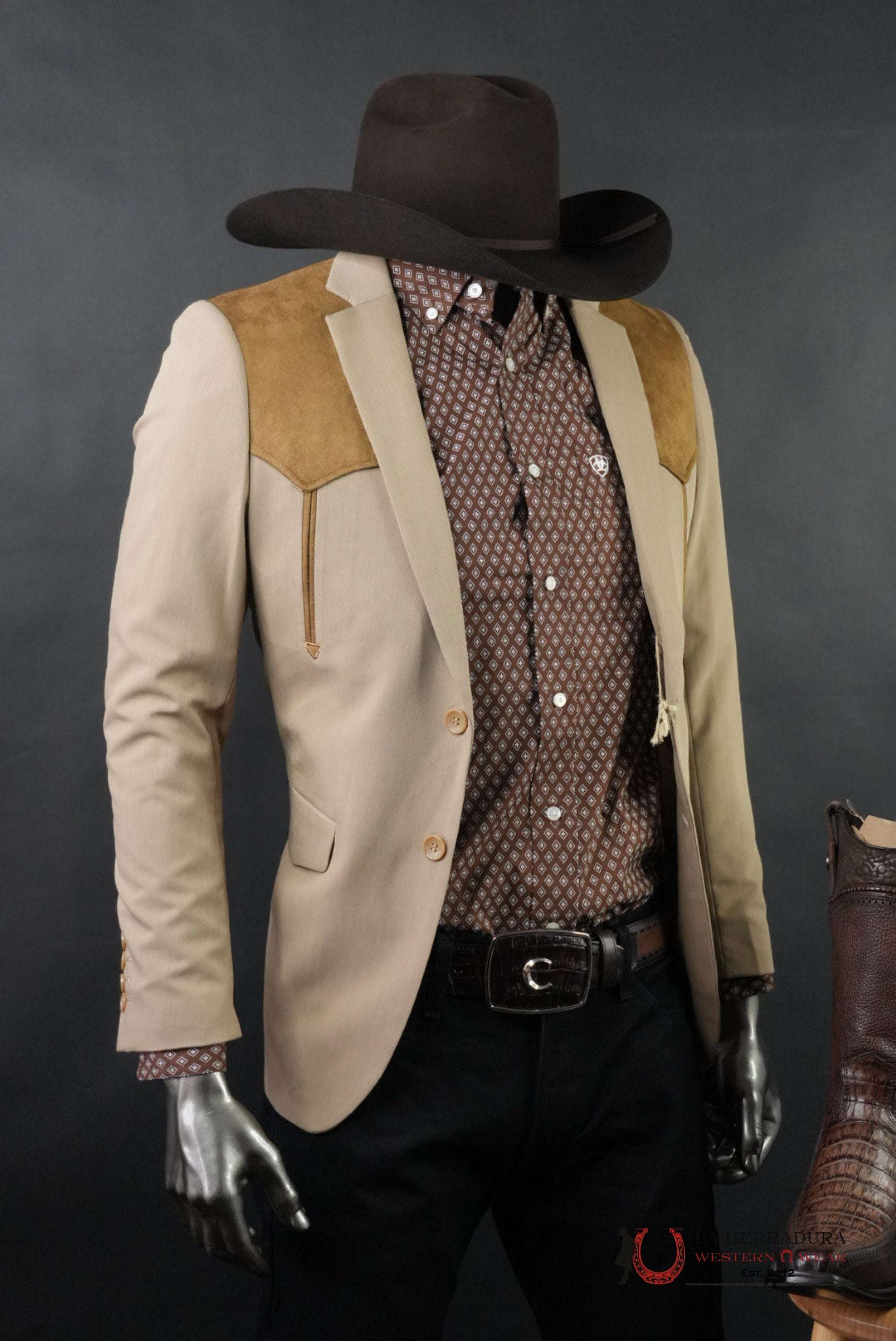 Mens SAUDE DETAIL KHAKI BLAZER MENS - WST9746 ROPA HOMBRES