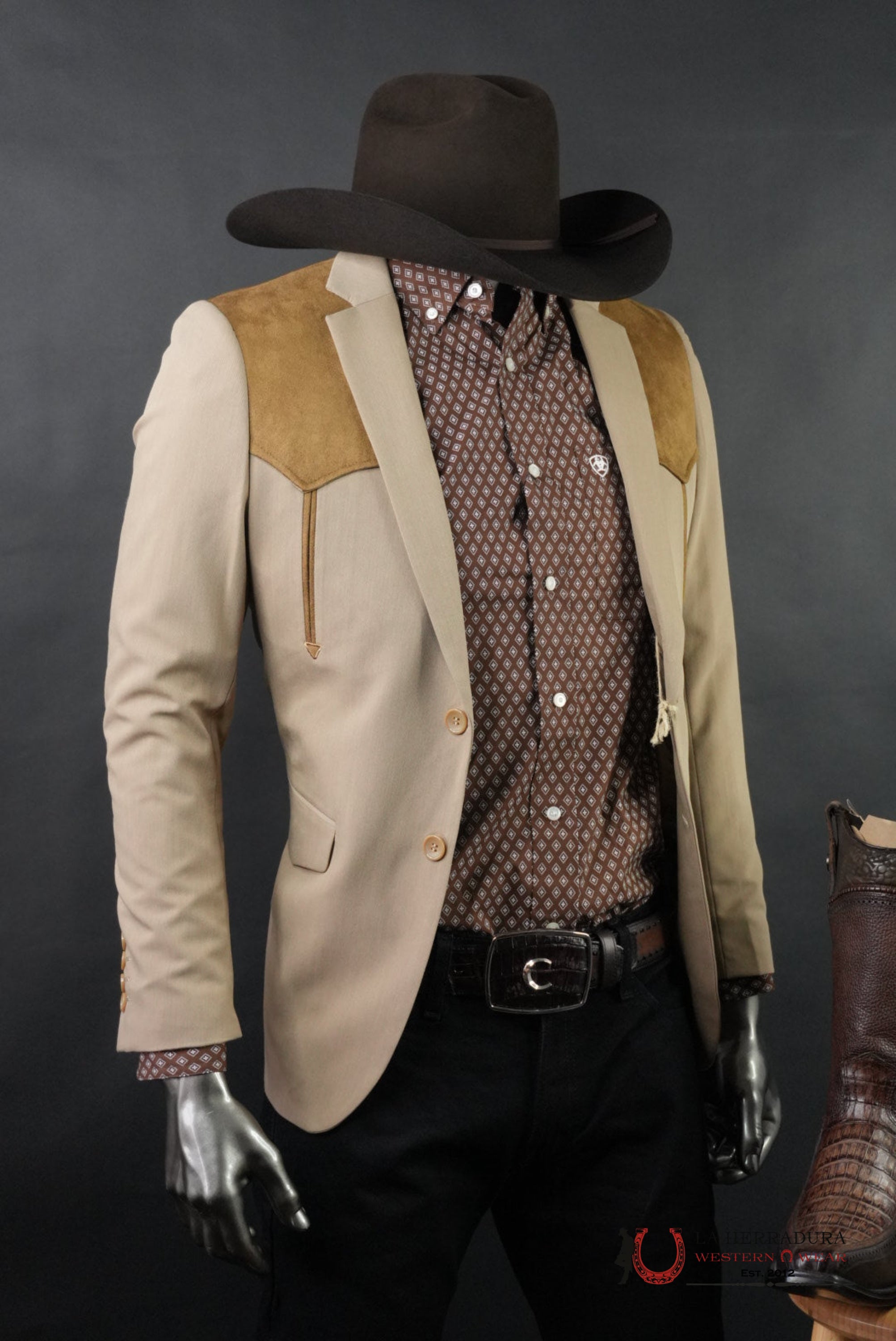 Mens SAUDE DETAIL KHAKI BLAZER MENS - WST9746 ROPA HOMBRES