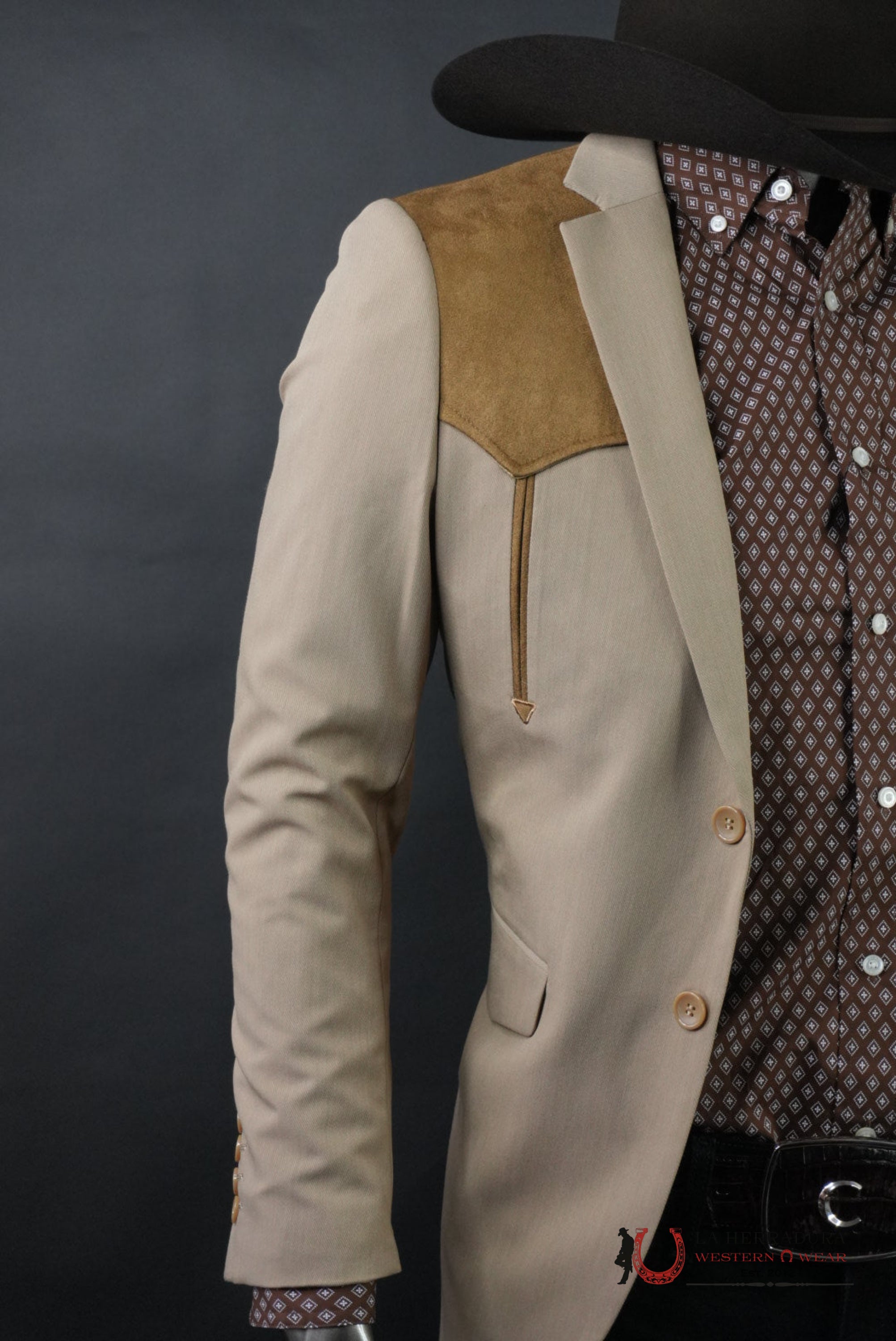 Mens SAUDE DETAIL KHAKI BLAZER MENS - WST9746 ROPA HOMBRES