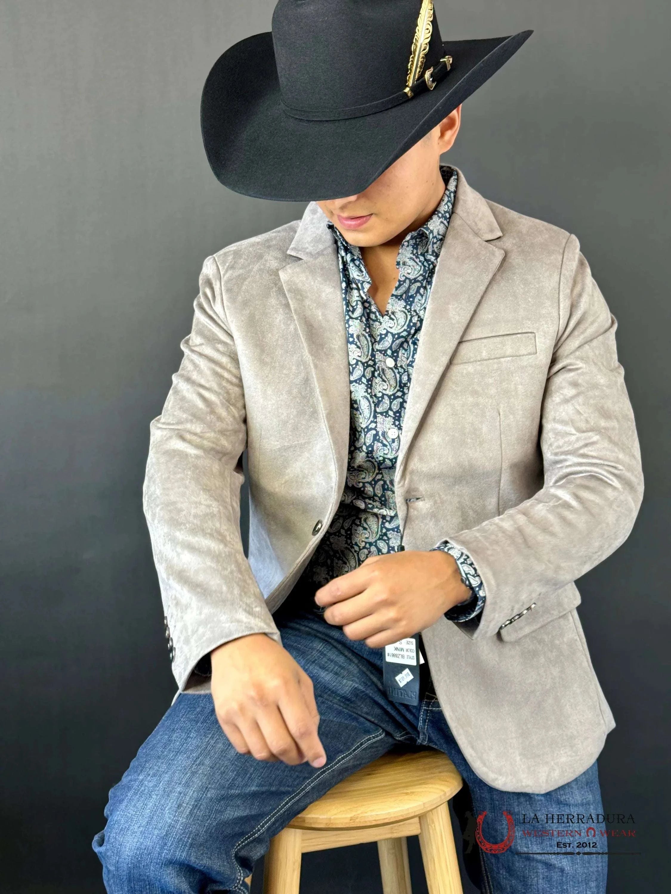 Platini Mink Gamuza Suede Blazer- Blz8861 Ropa Hombres