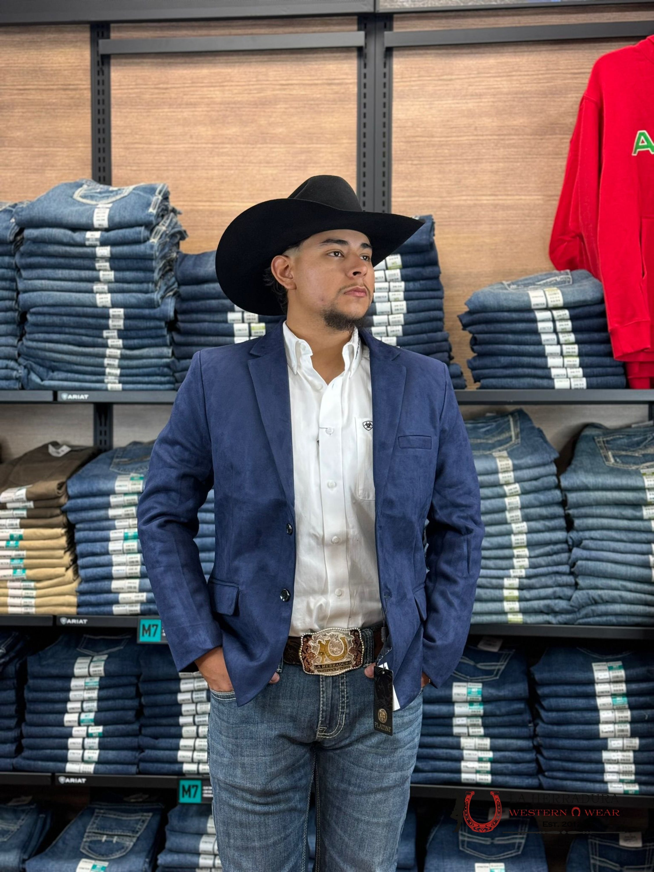 Platini Navy Gamuza Suede Blazer Blz8860 Ropa Hombres