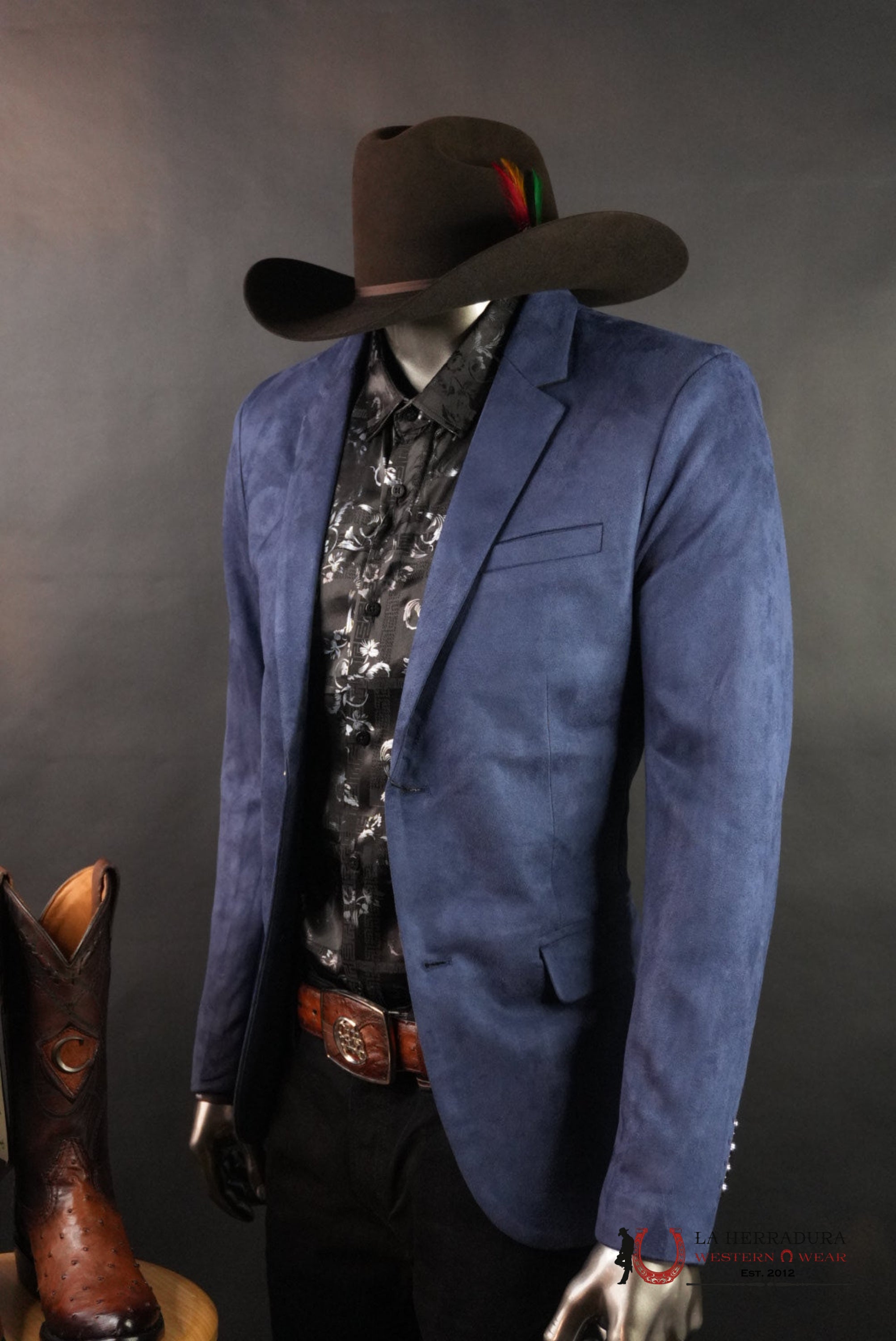 PLATINI NAVY GAMUZA SUEDE BLAZER BLZ8860 ROPA HOMBRES