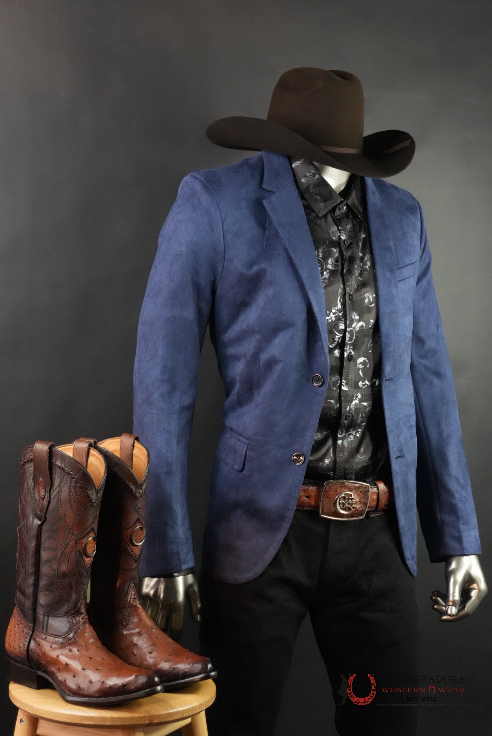 PLATINI NAVY GAMUZA SUEDE BLAZER BLZ8860 ROPA HOMBRES