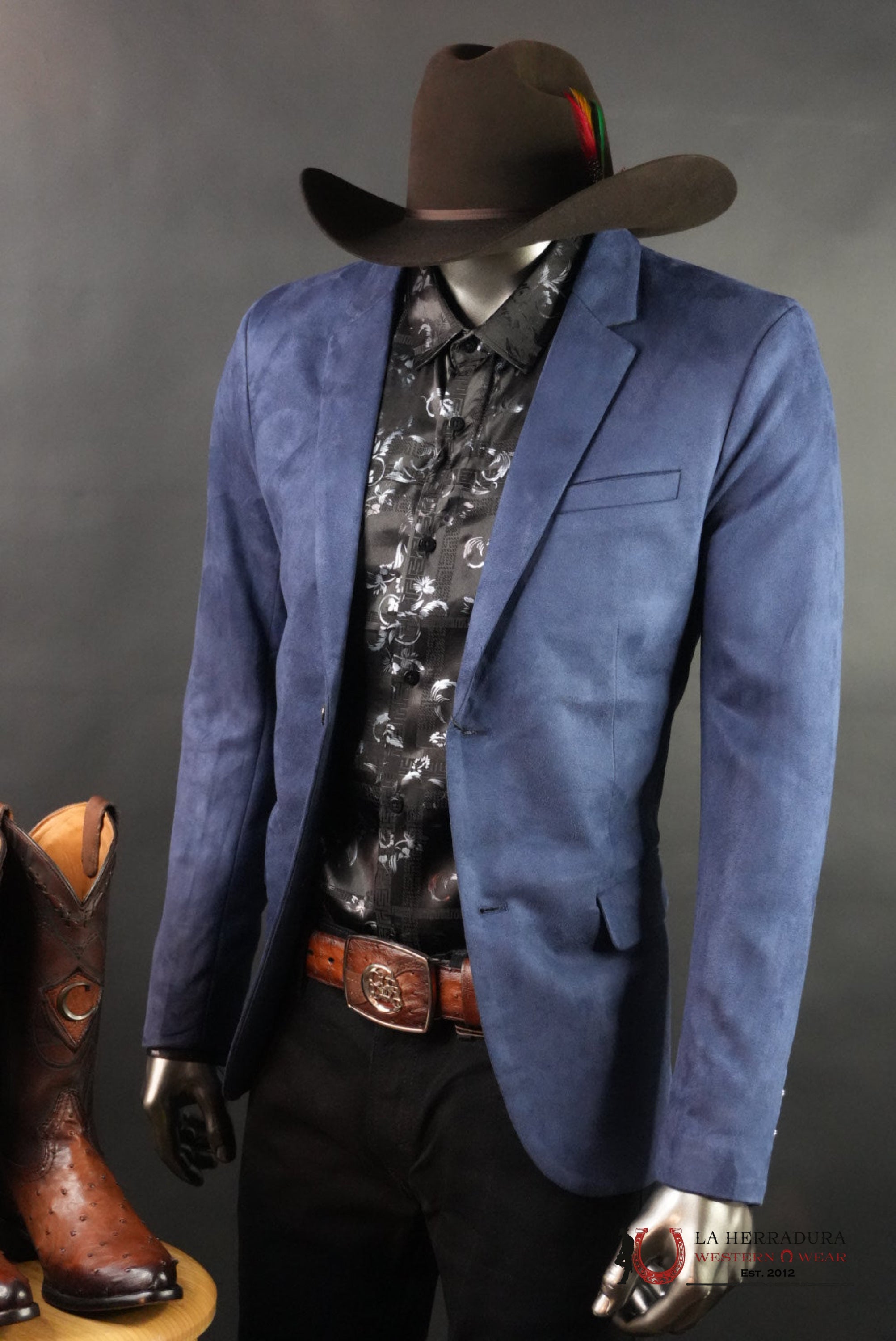 PLATINI NAVY GAMUZA SUEDE BLAZER BLZ8860 ROPA HOMBRES